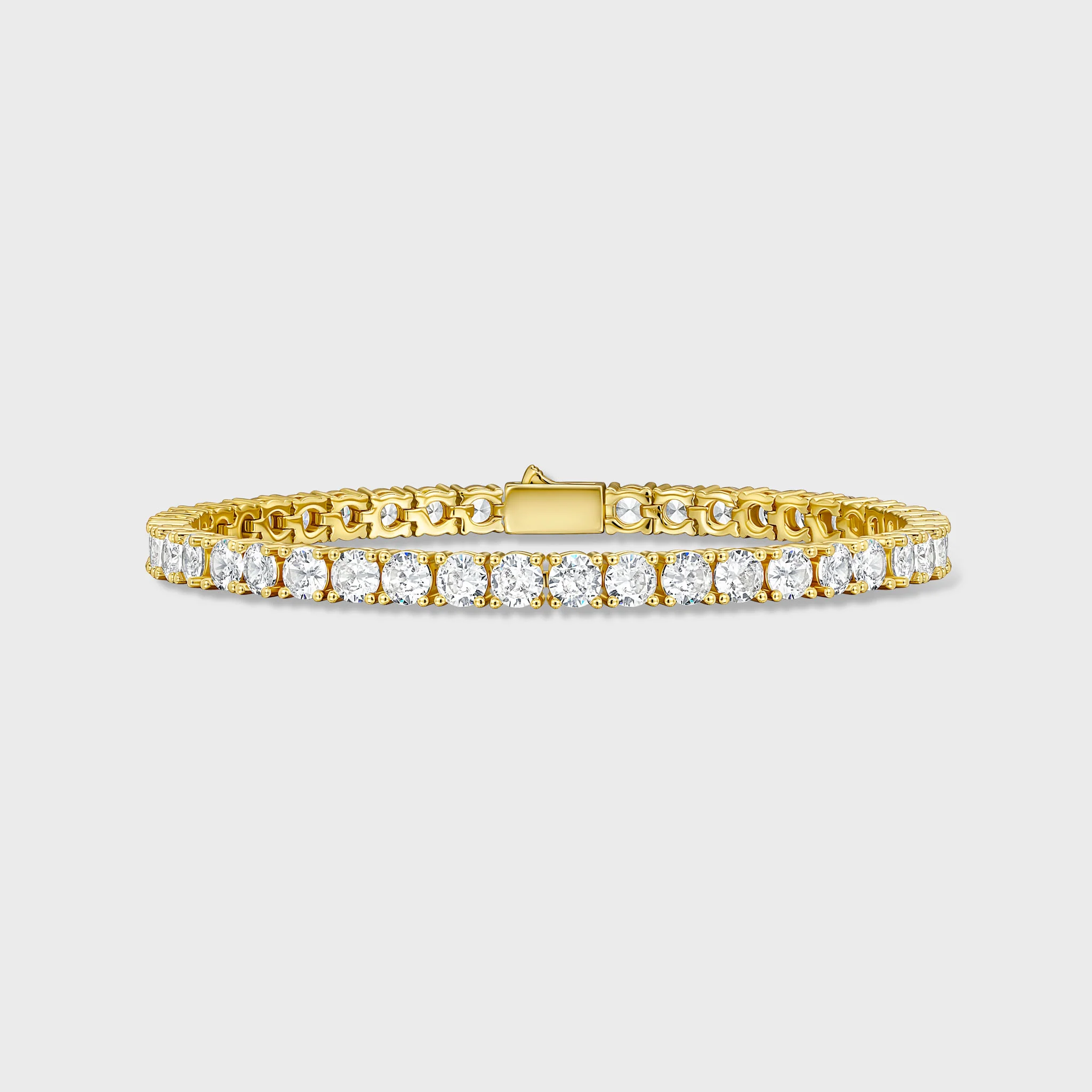 Tennis Chain + Bracelet (Gold) - 5mm - Image 4
