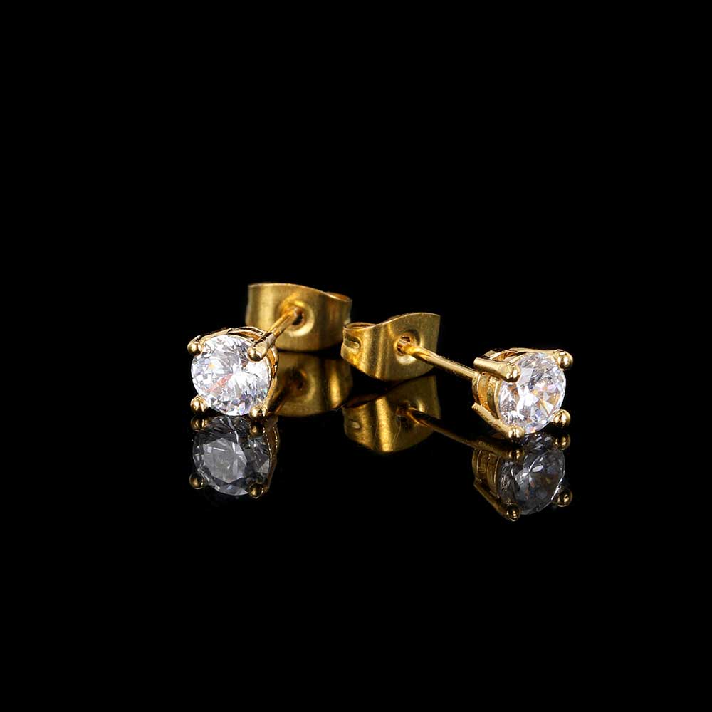 Classic Stud Earrings (Gold) - Image 4