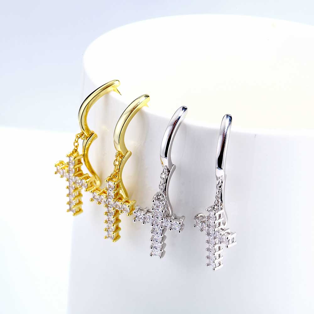 Cross Earrings (Silver) - Image 4