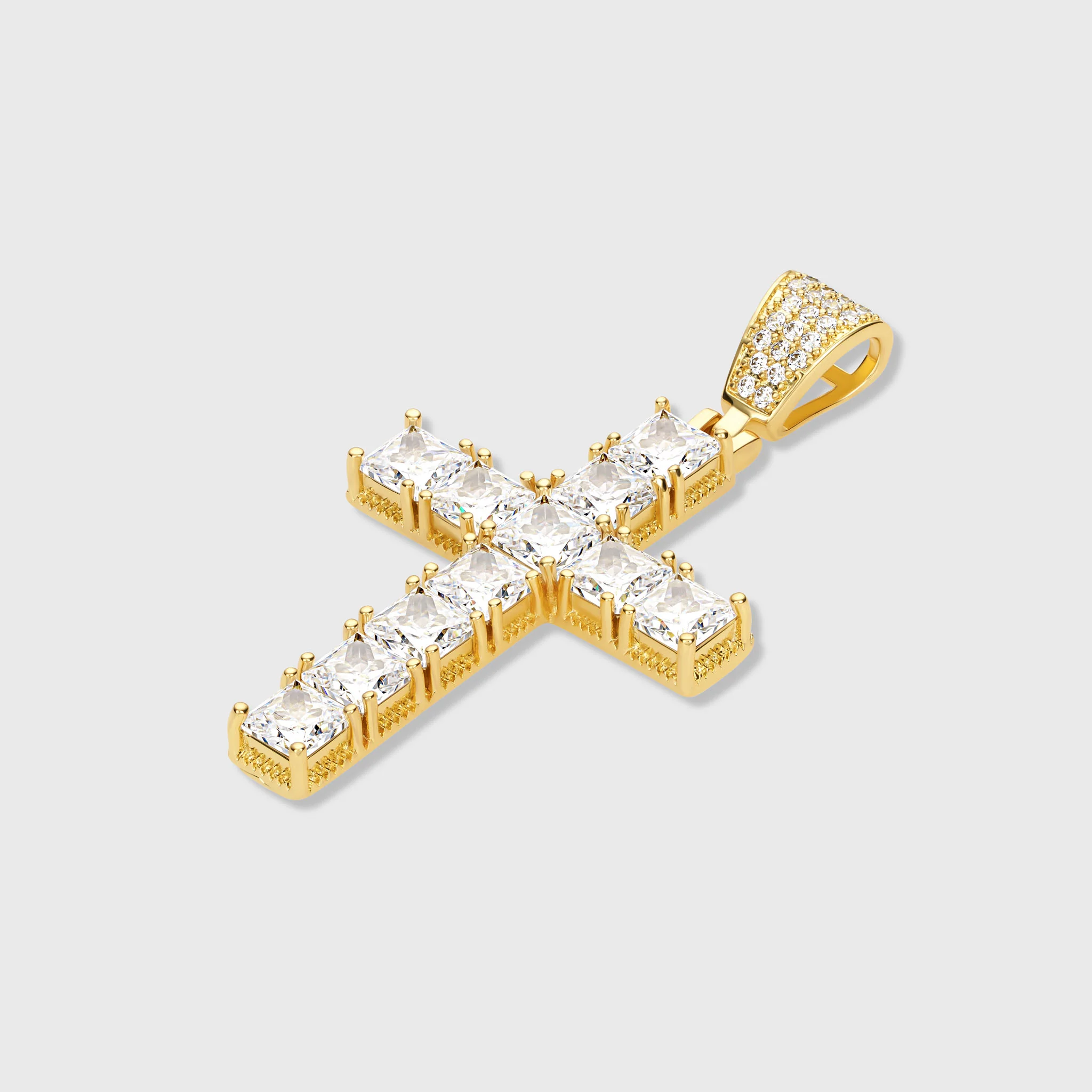 Cross Pendant - Princess Diamond Cut (Gold) - Image 3