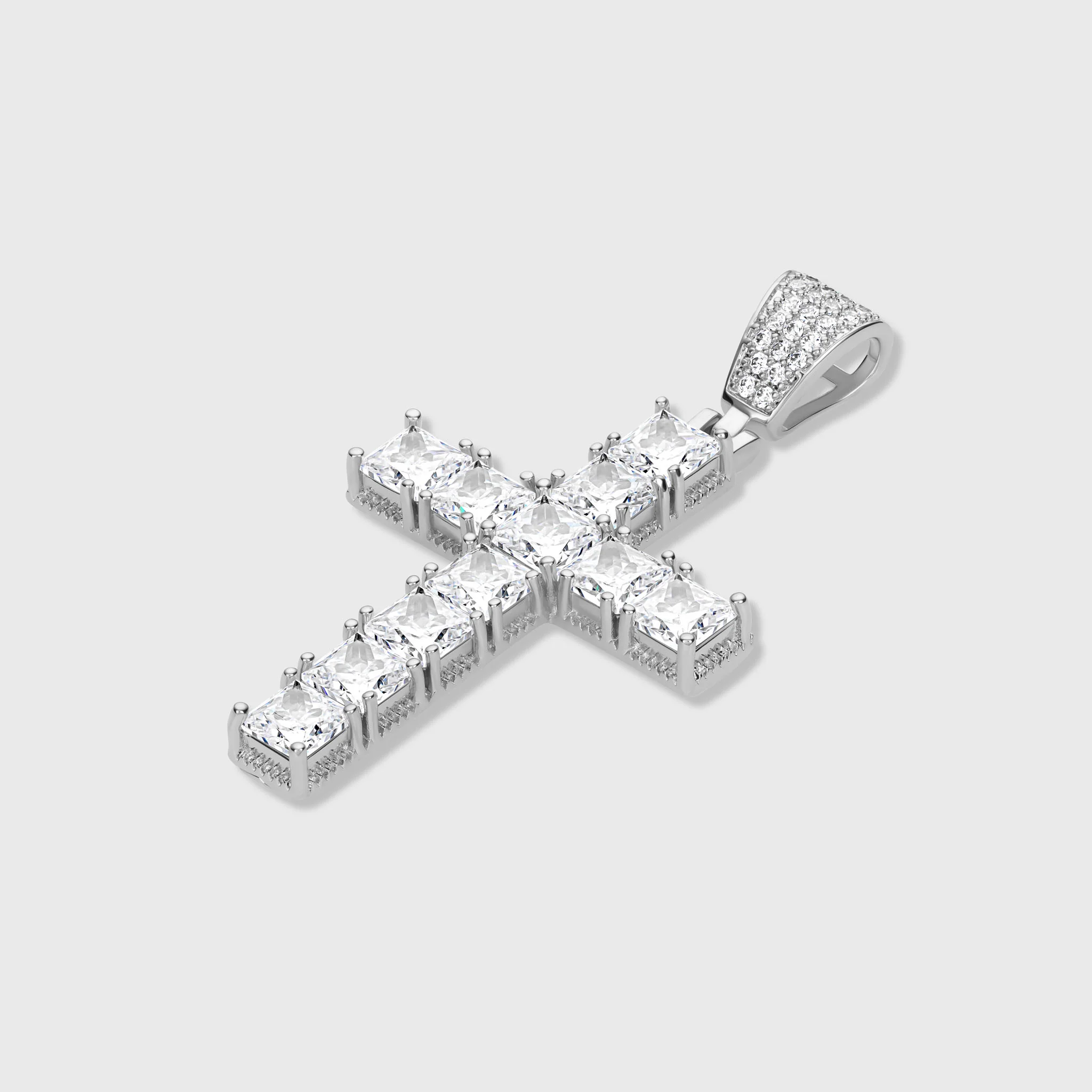 Cross Pendant - Princess Diamond Cut (Silver) - Image 3