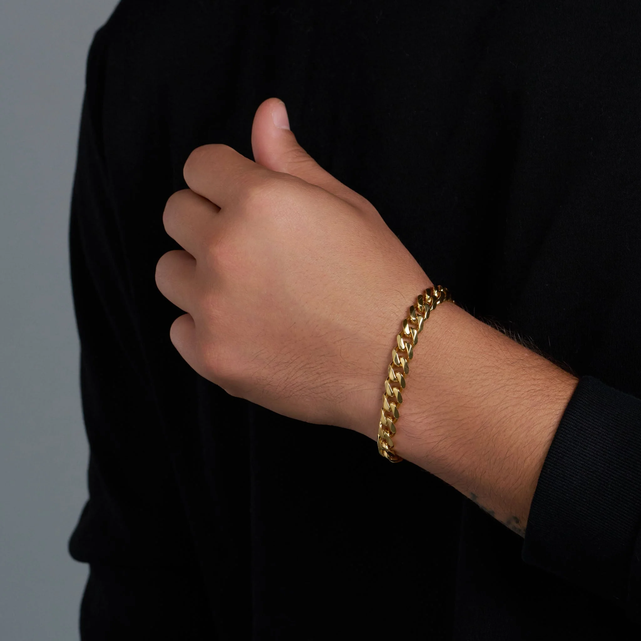 Cuban Link Bracelet (Gold) - 10mm - Image 2
