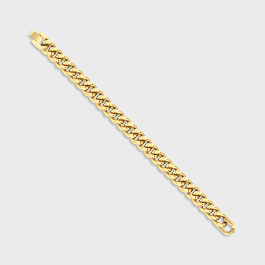 Cuban Link Bracelet (Gold) - 12mm - Image 3