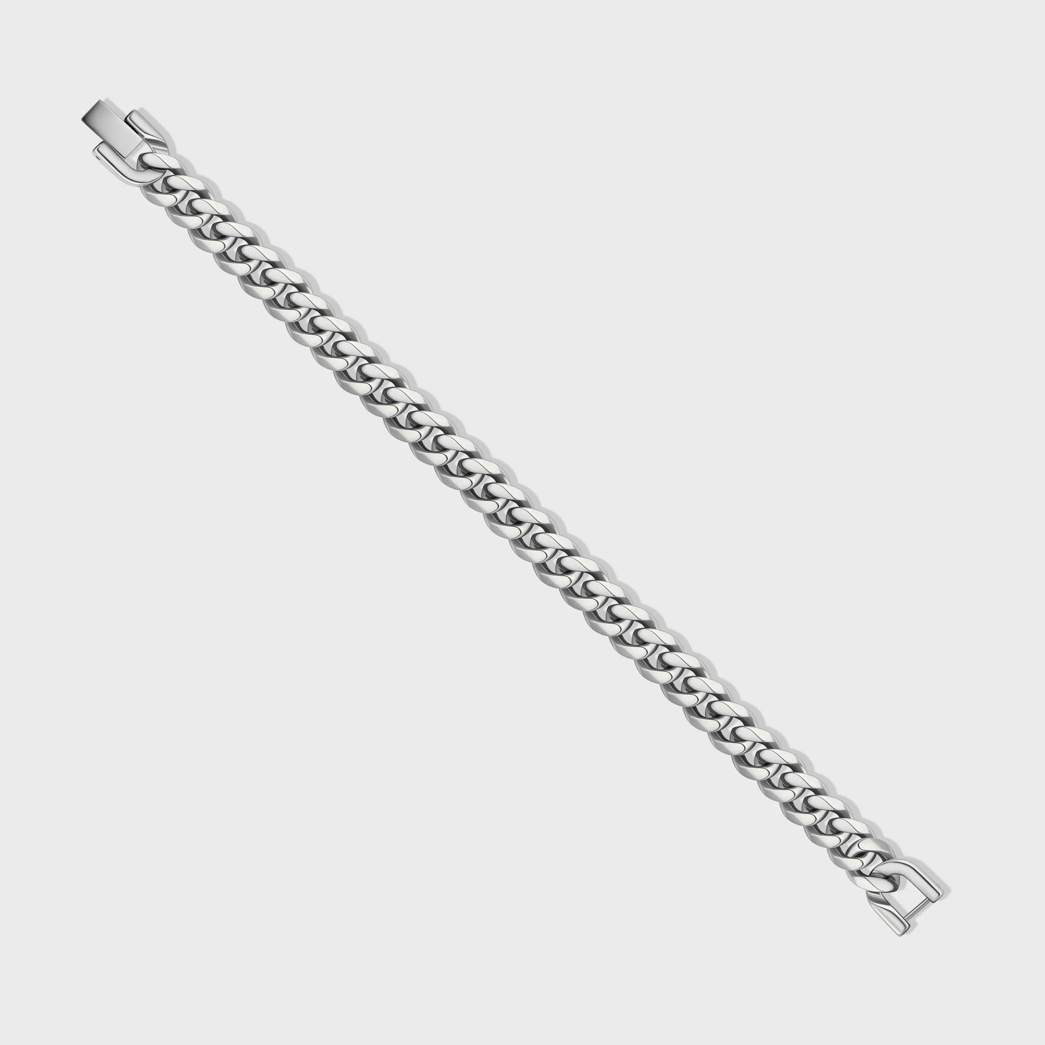 Cuban Link Bracelet (Silver) - 10mm - Image 3