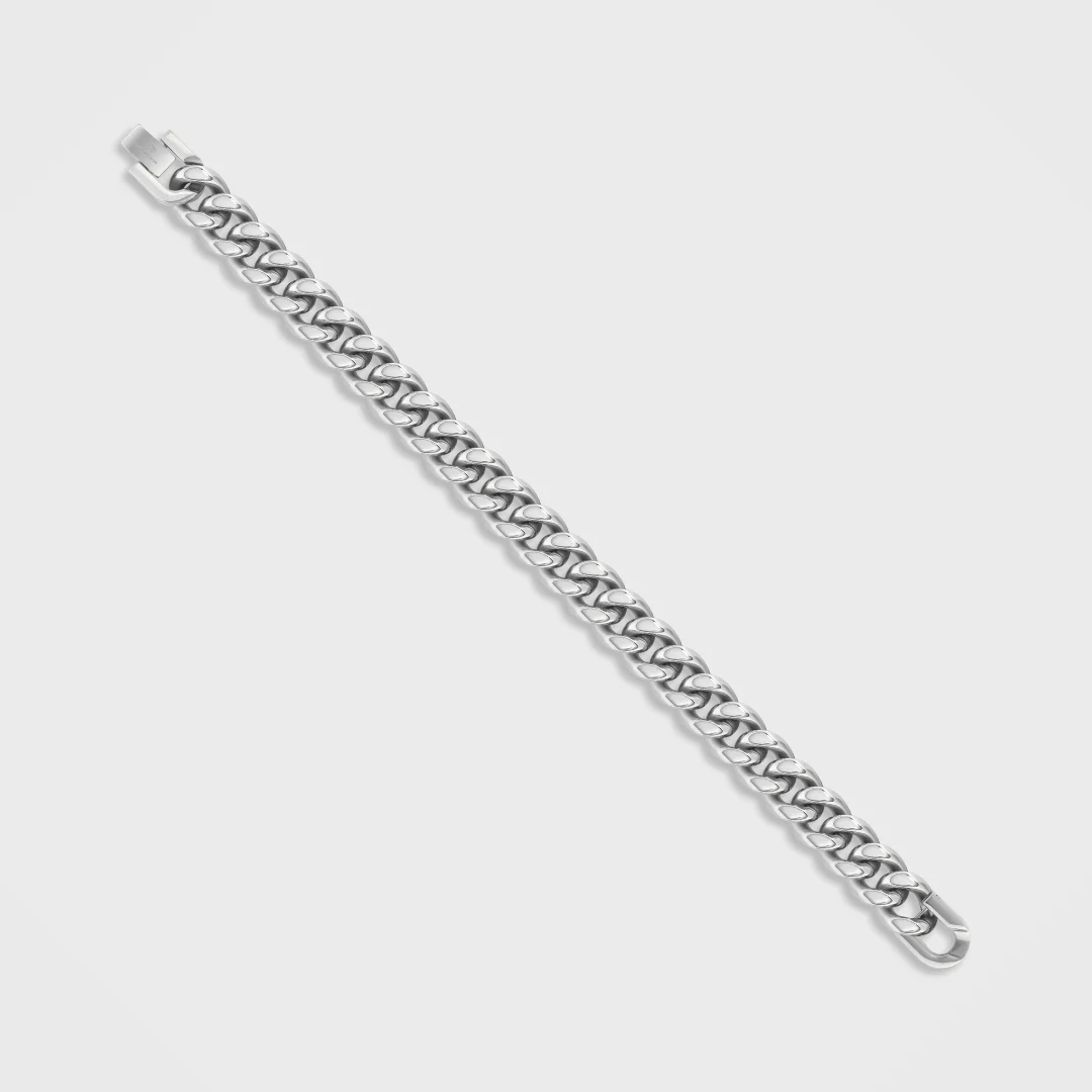Cuban Link Bracelet (Silver) - 12mm - Image 3