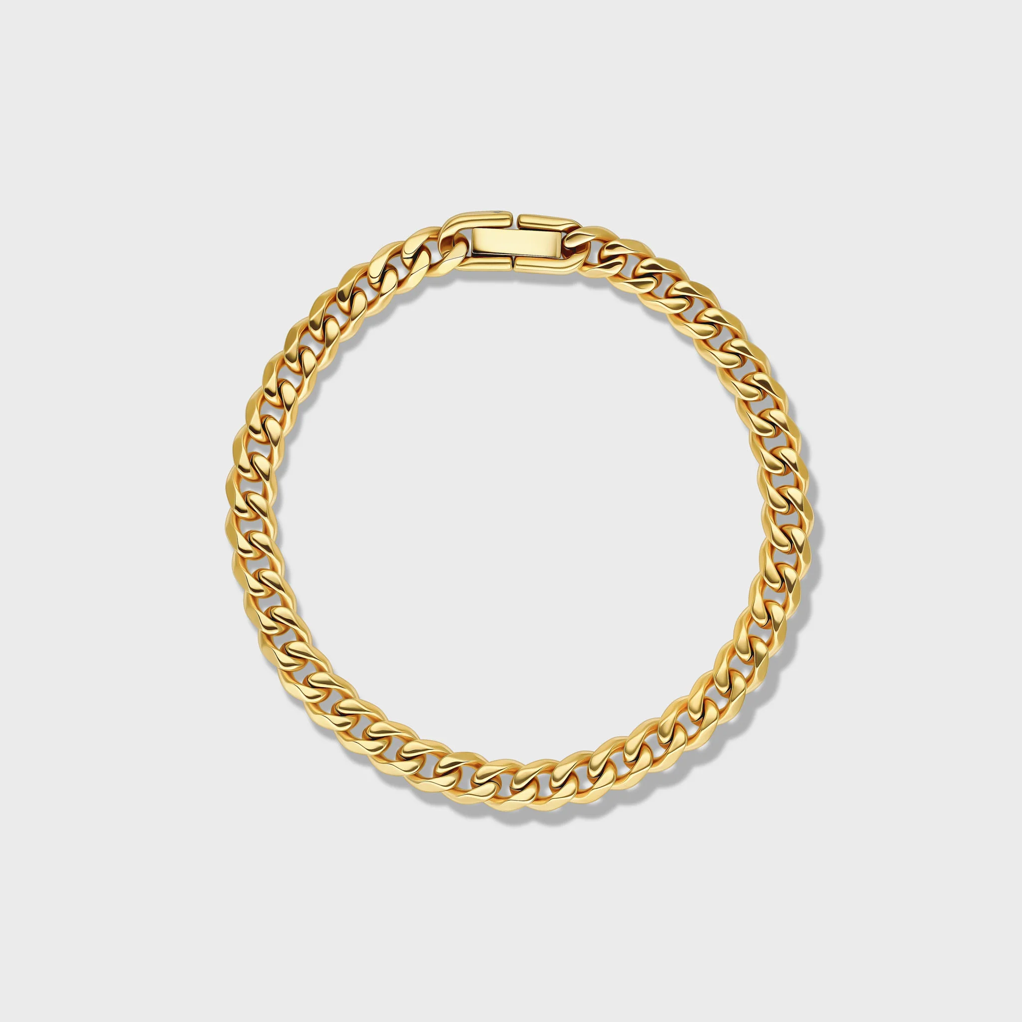 Cuban Link Chain + Bracelet (Gold) - 5mm - Image 4