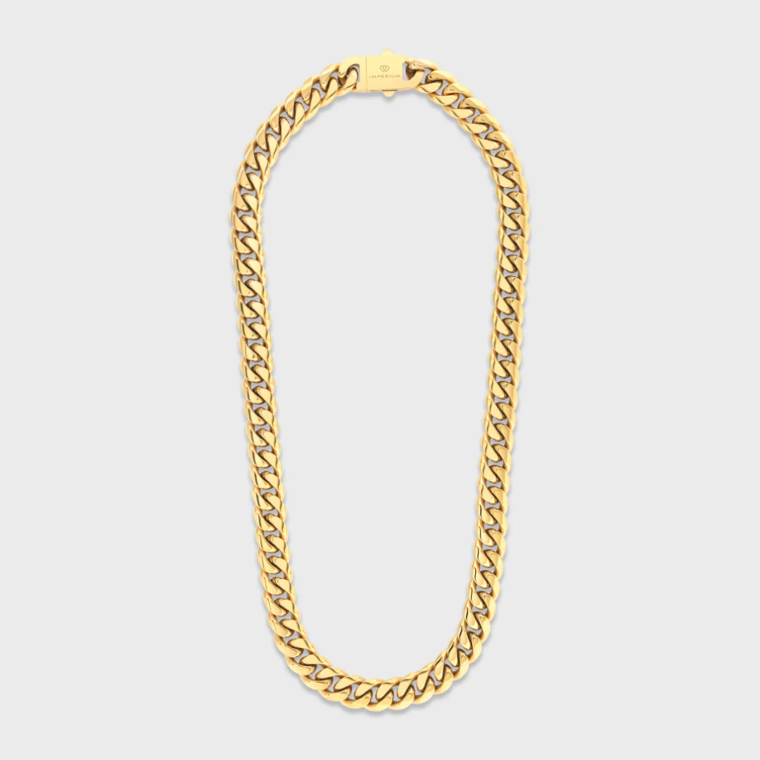 Cuban Link Chain (Gold) - 12mm - Image 4