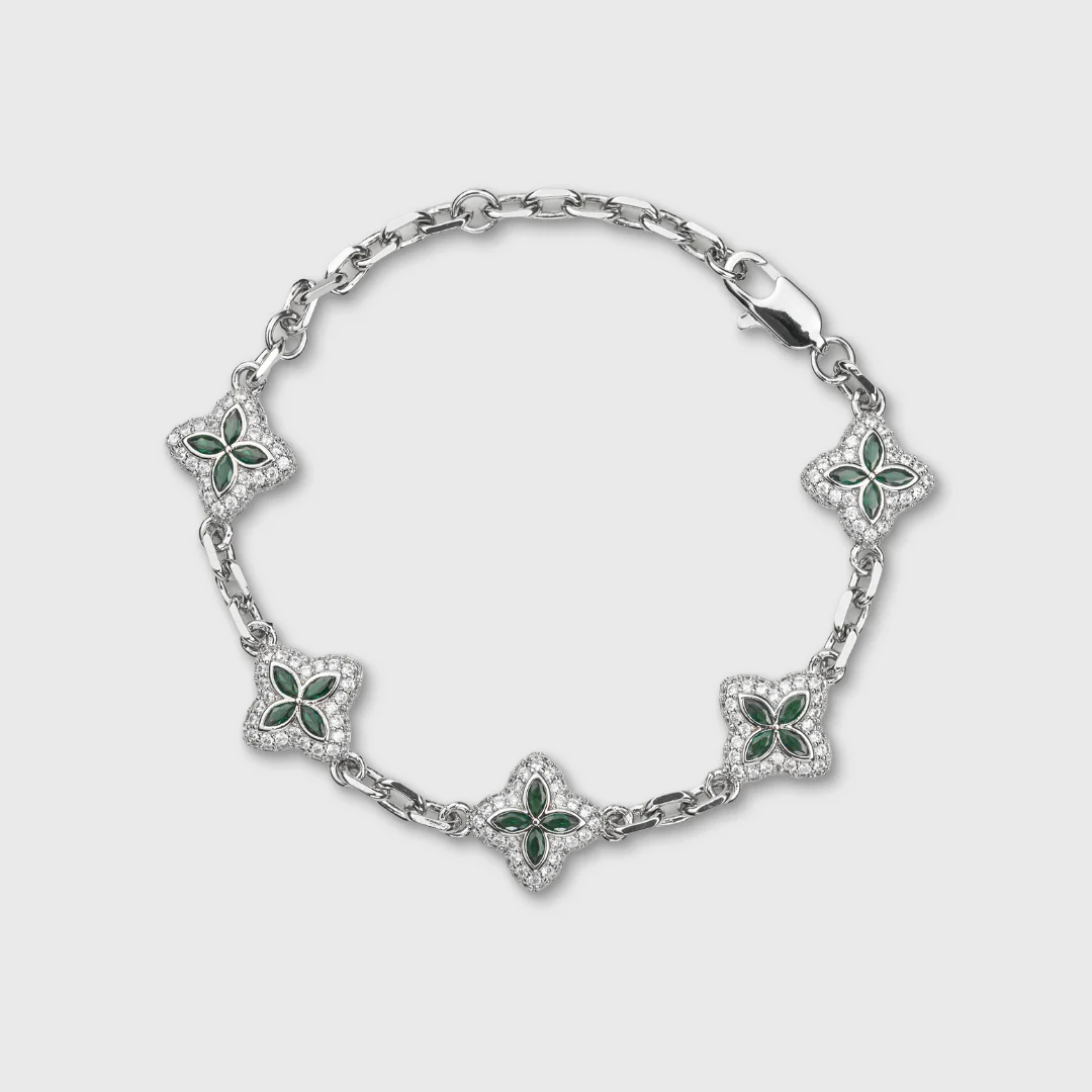 Green Clover Icon Pendant + Bracelet + Earrings - Image 4