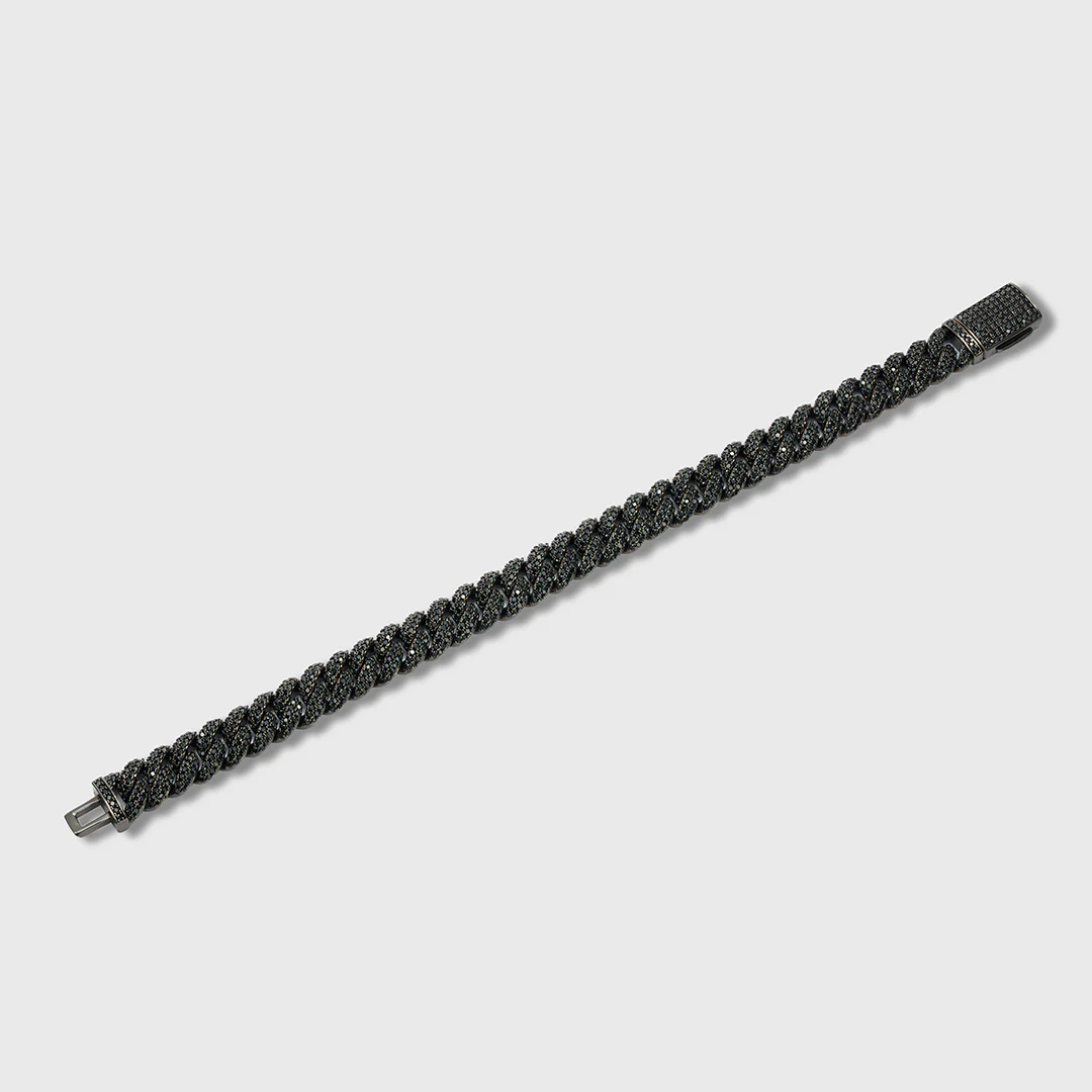 Iced Cuban Bracelet (Black) - 10mm - Image 3
