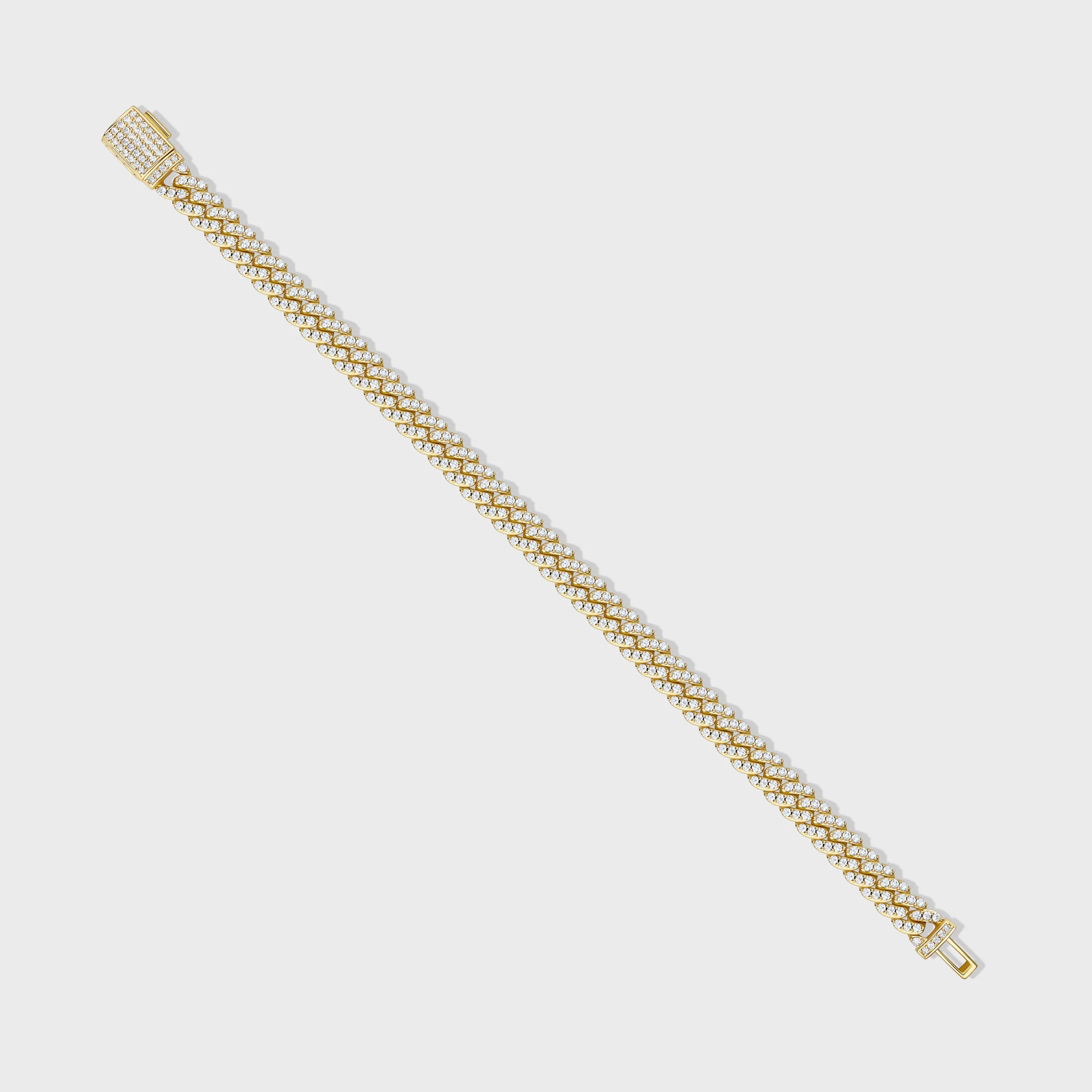 Iced Cuban Bracelet (Gold) - 8mm - Image 3