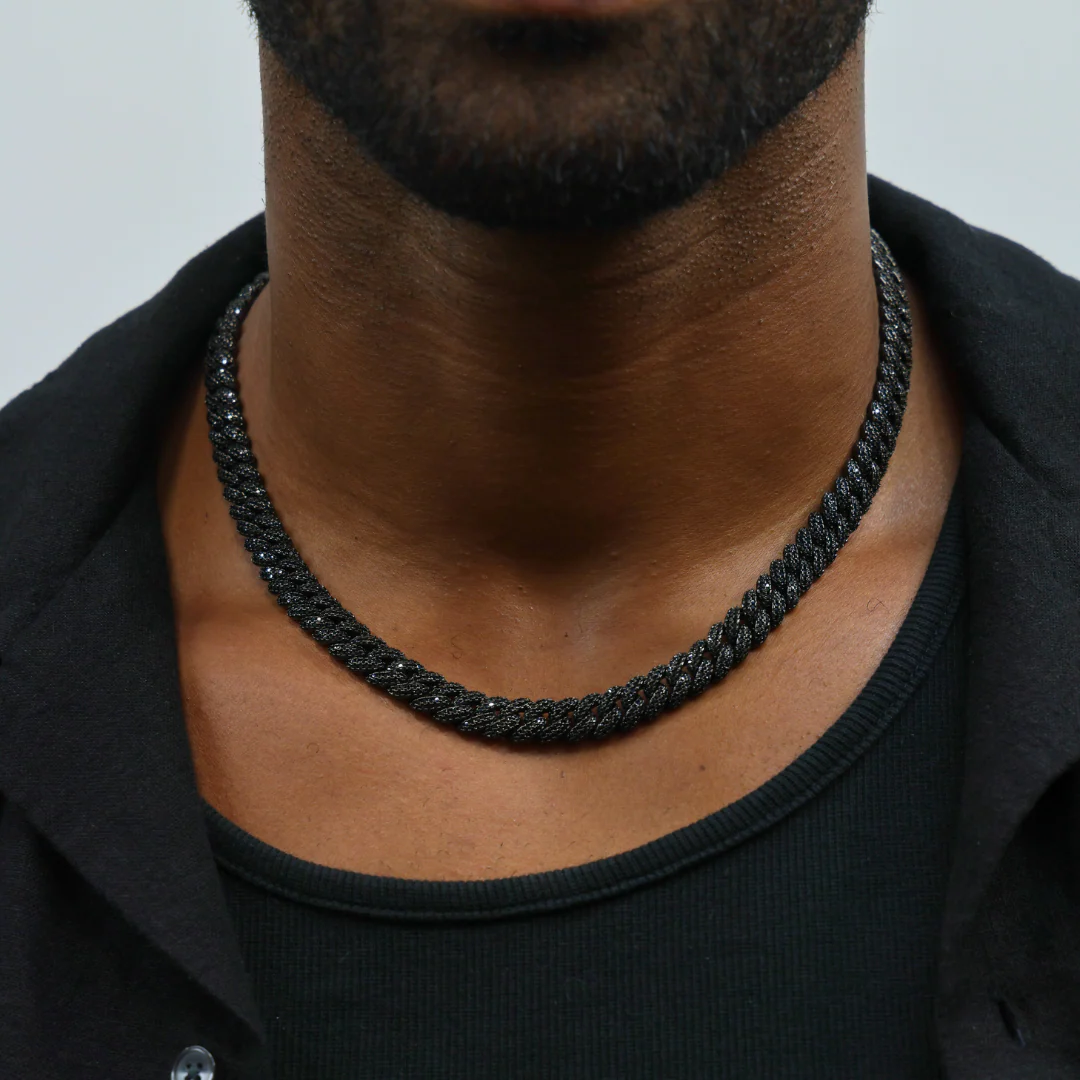 Iced Cuban Chain (Black) - 10mm - Image 2