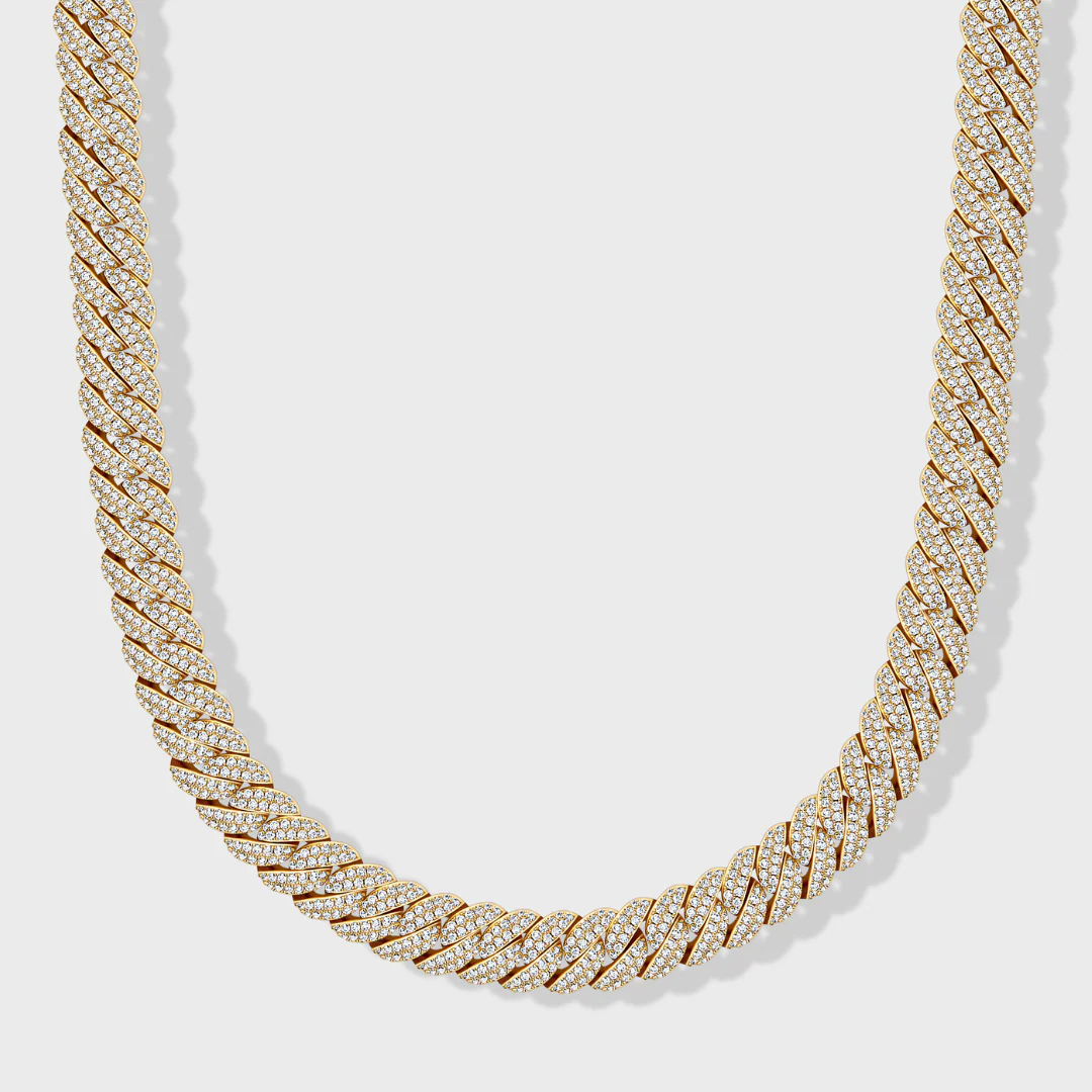 Iced Cuban Chain + Bracelet (Gold) - 10mm - Image 4