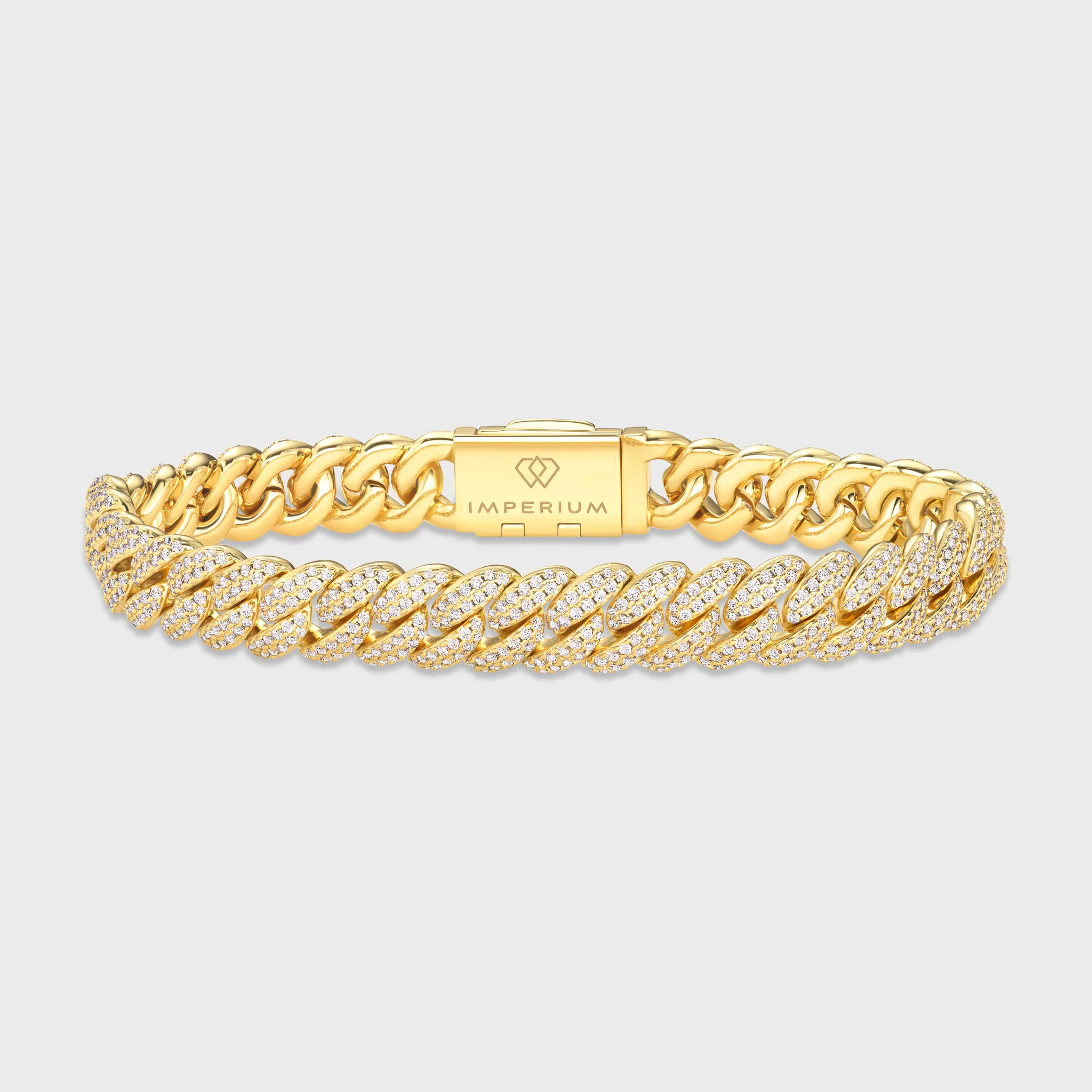 Iced Cuban Chain + Bracelet (Gold) - 10mm - Image 5