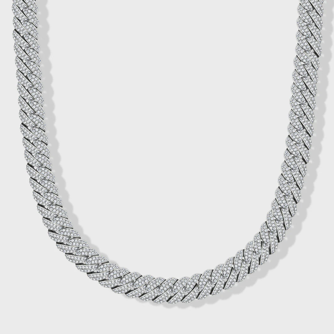 Iced Cuban Chain + Bracelet (Silver) - 10mm - Image 4