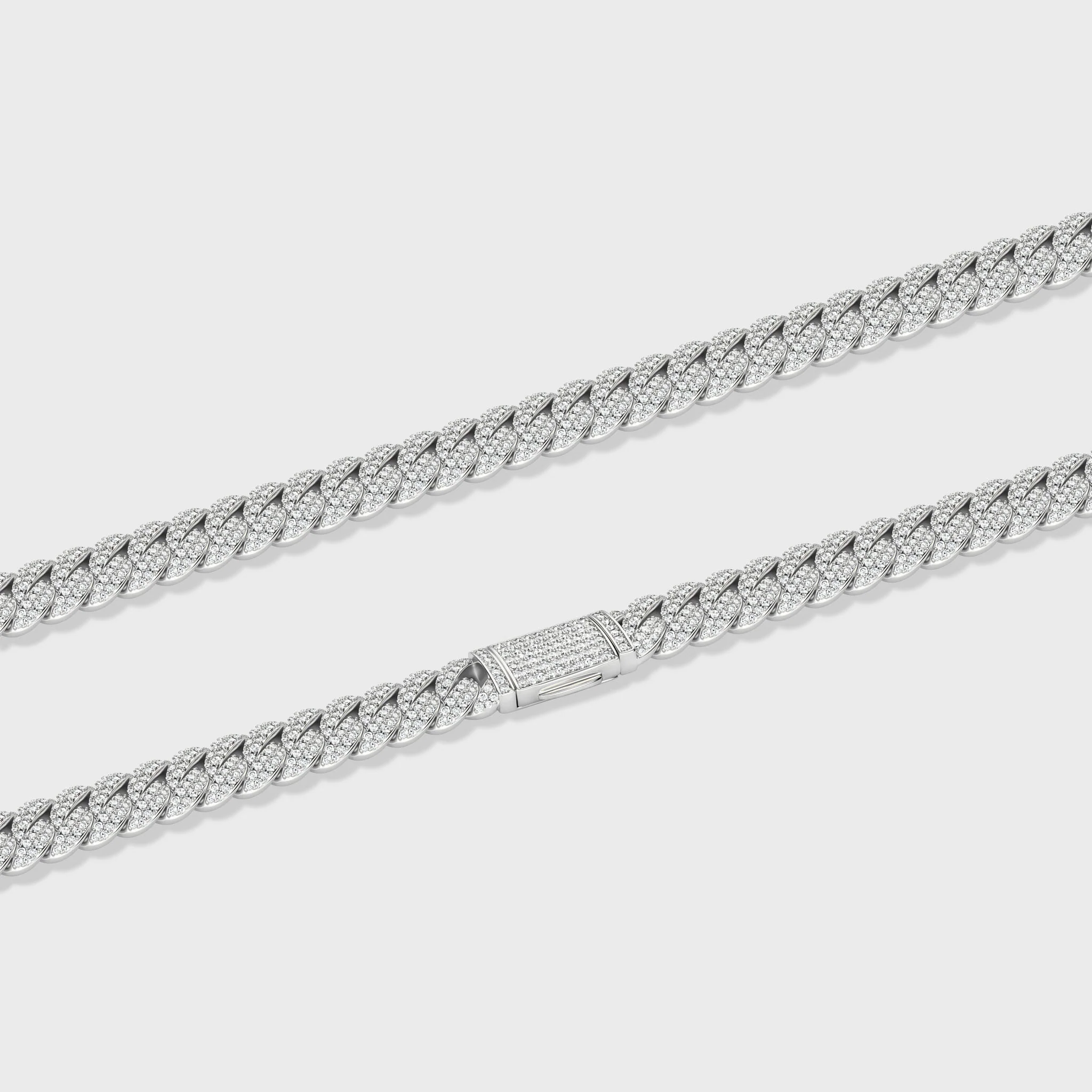 Iced Cuban Chain + Bracelet (Silver) - 10mm - Image 6