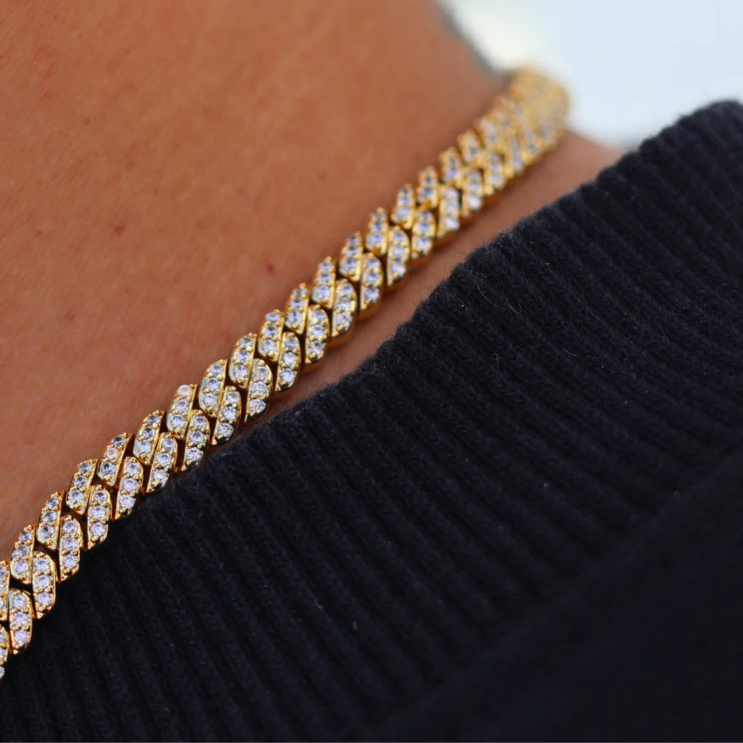 Iced Micro Prong Cuban Chain (Gold) - 6mm - Image 4