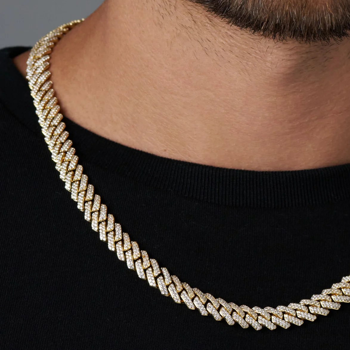 Iced Prong Cuban Chain (Gold) - 10mm - Image 5