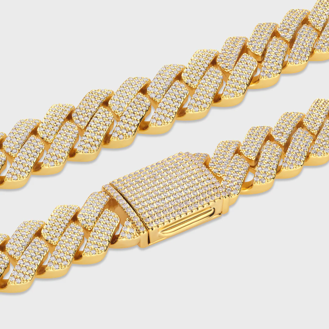 Iced Prong Cuban Chain (Gold) - 20mm - Image 3