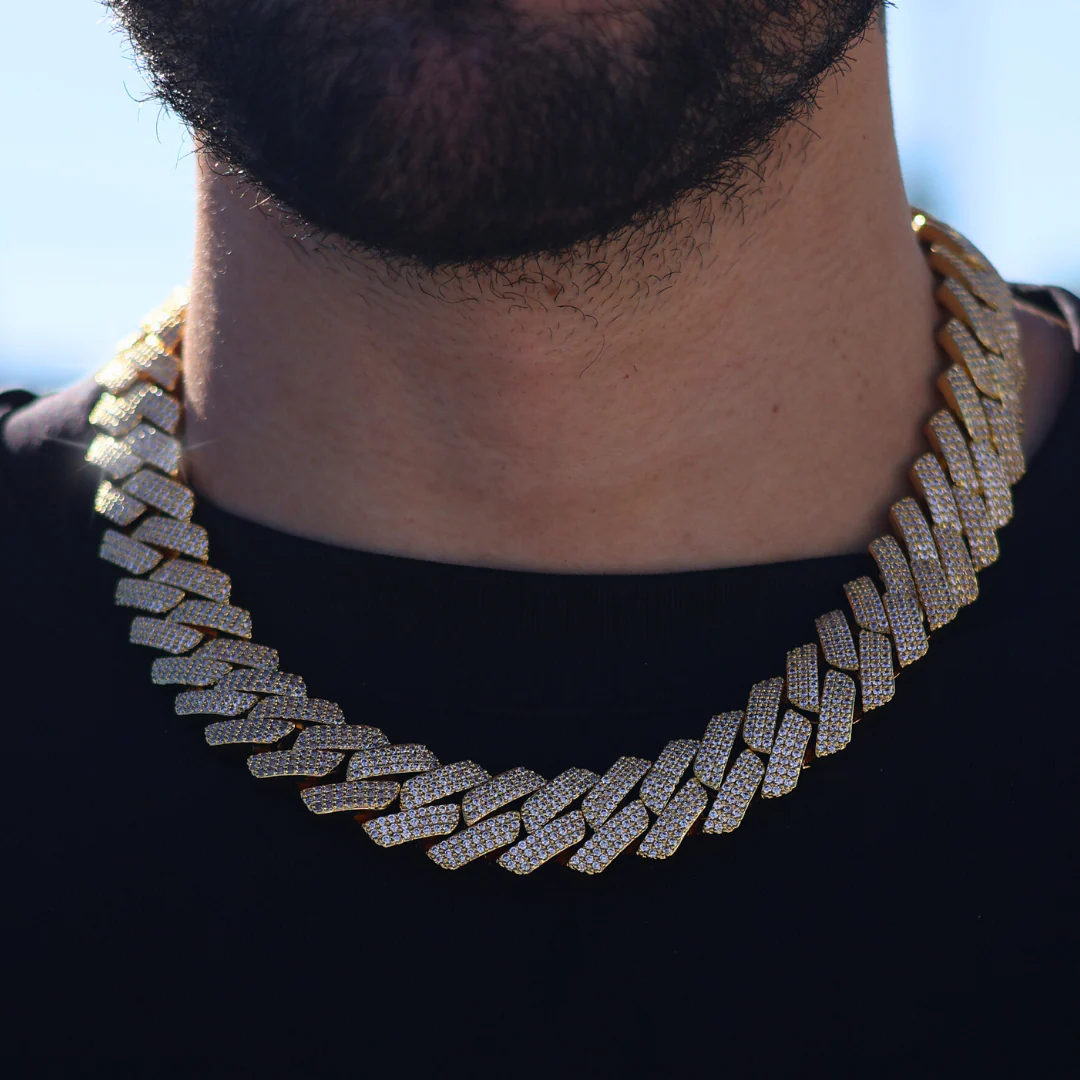 Iced Prong Cuban Chain (Gold) - 20mm - Image 6