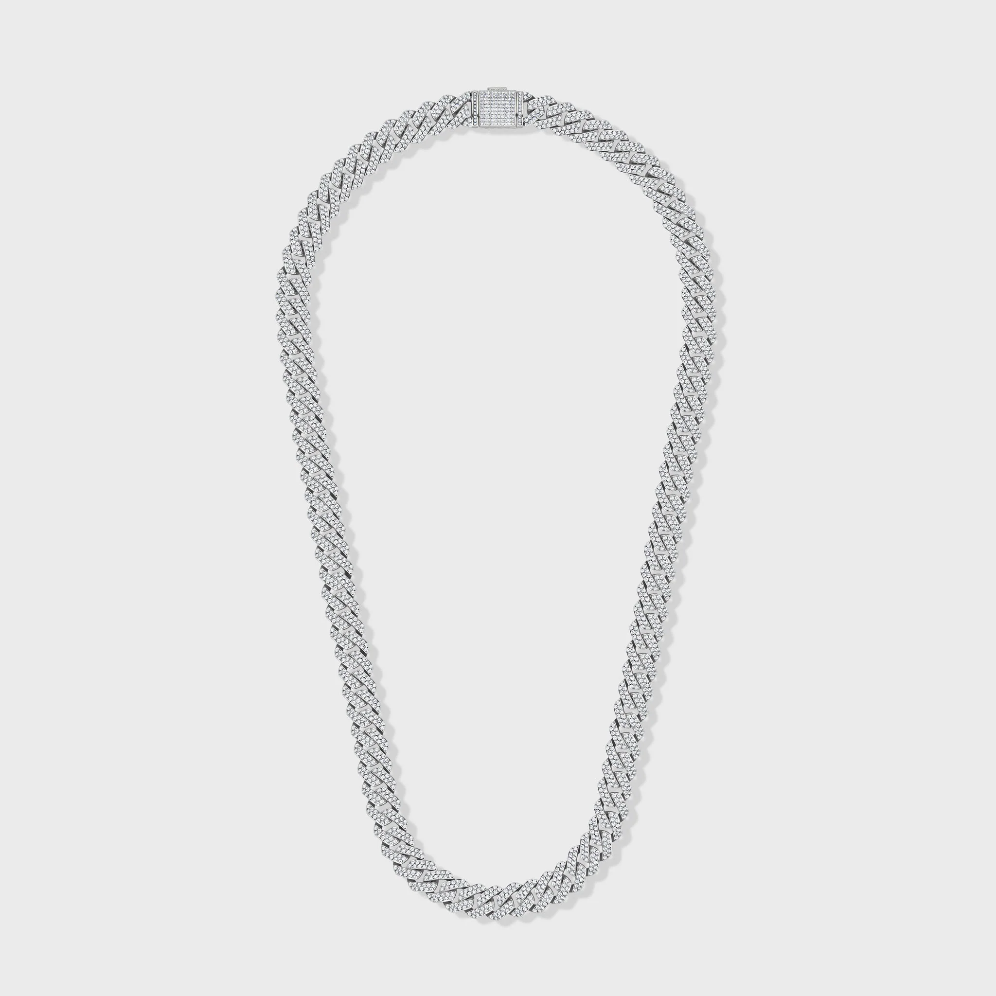 Iced Prong Cuban Chain (Silver) - 10mm - Image 4