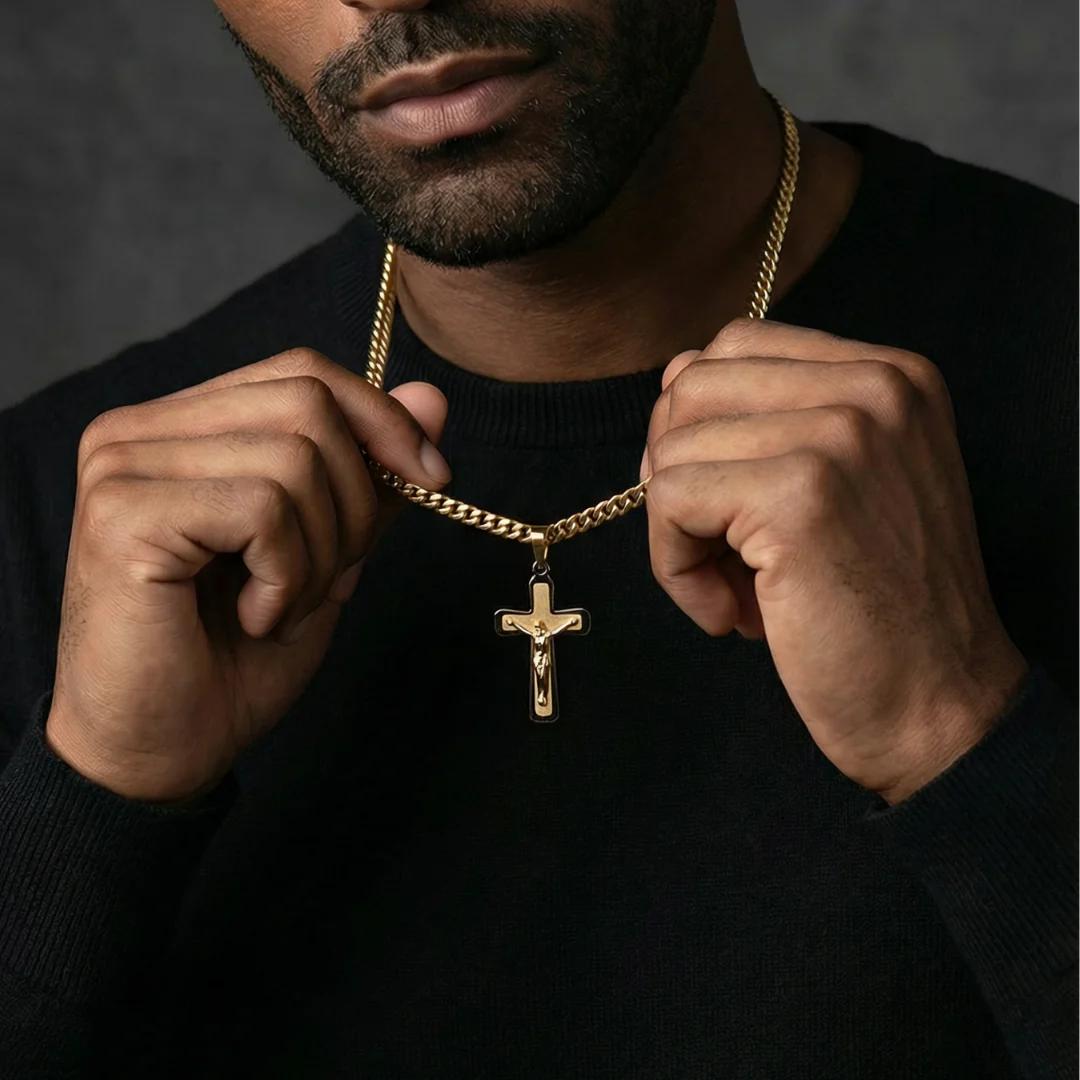 Jesus Cross Pendant (Gold) - Image 2