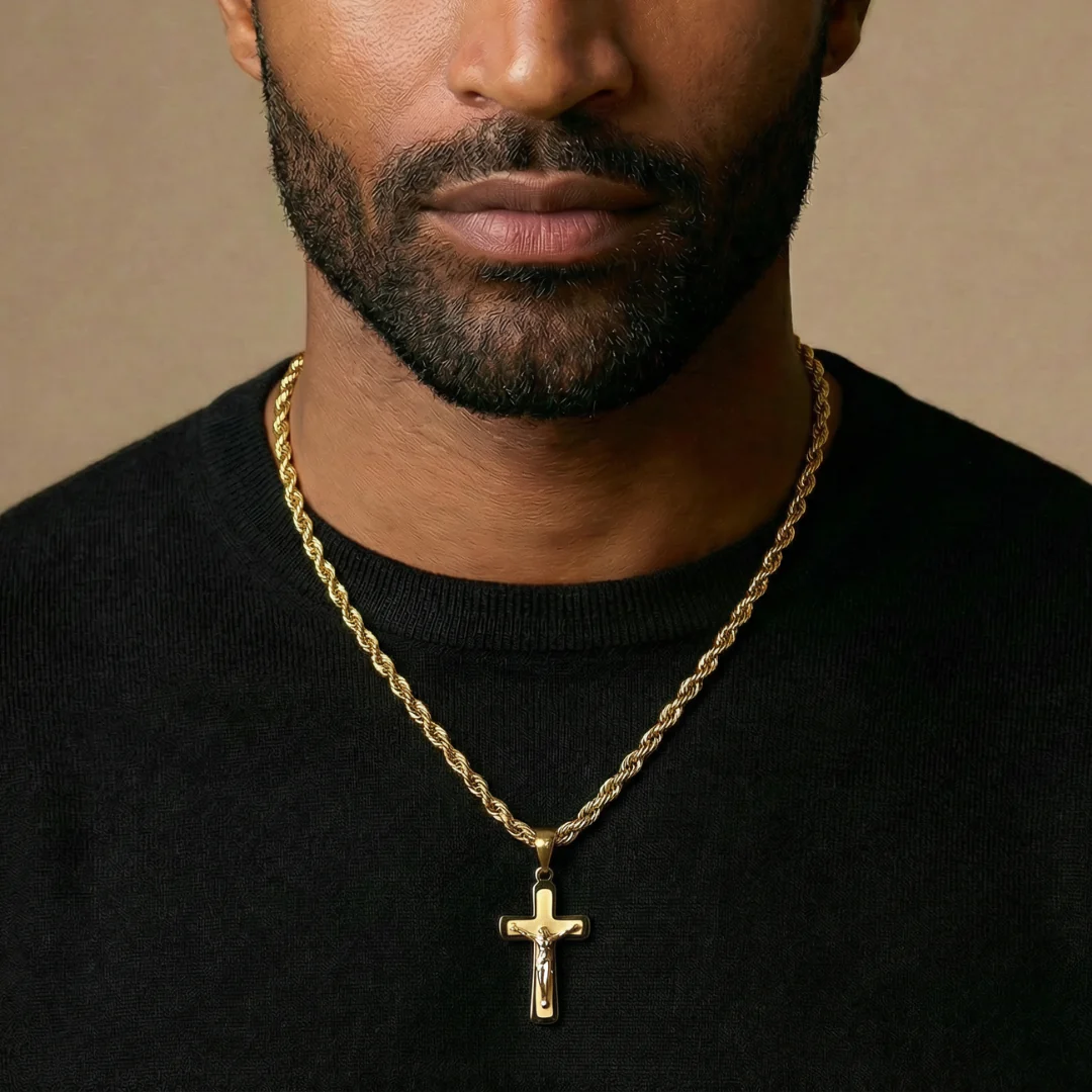 Jesus Cross Pendant (Gold) - Image 4