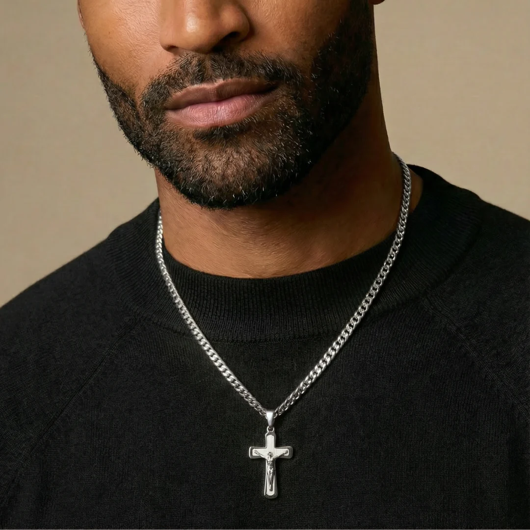 Jesus Cross Pendant (Silver) - Image 5