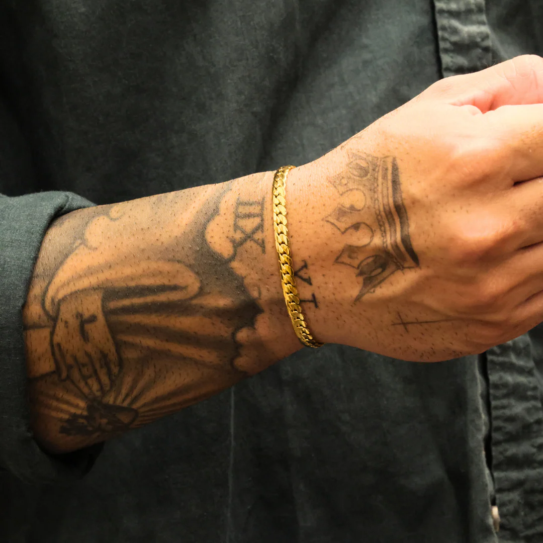 Miami Cuban Link Bracelet (Gold) - 5mm - Image 2