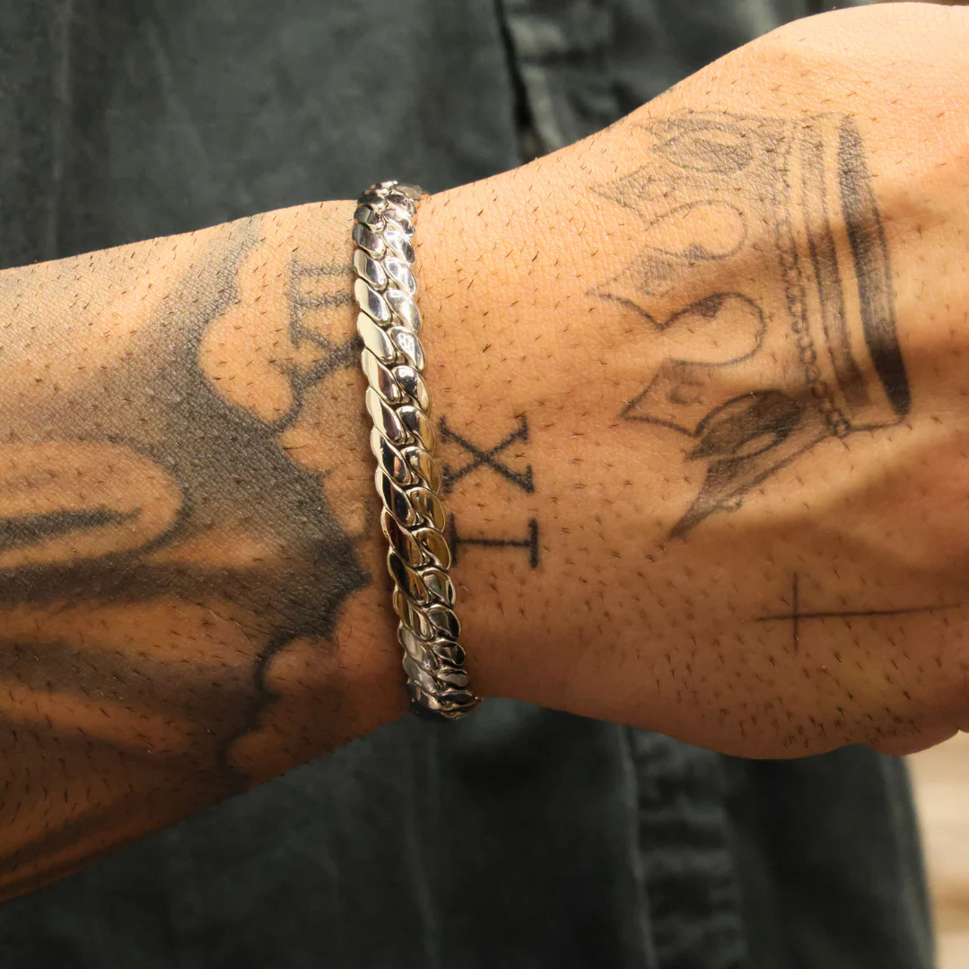 Miami Cuban Link Bracelet (Silver) - 8mm - Image 5