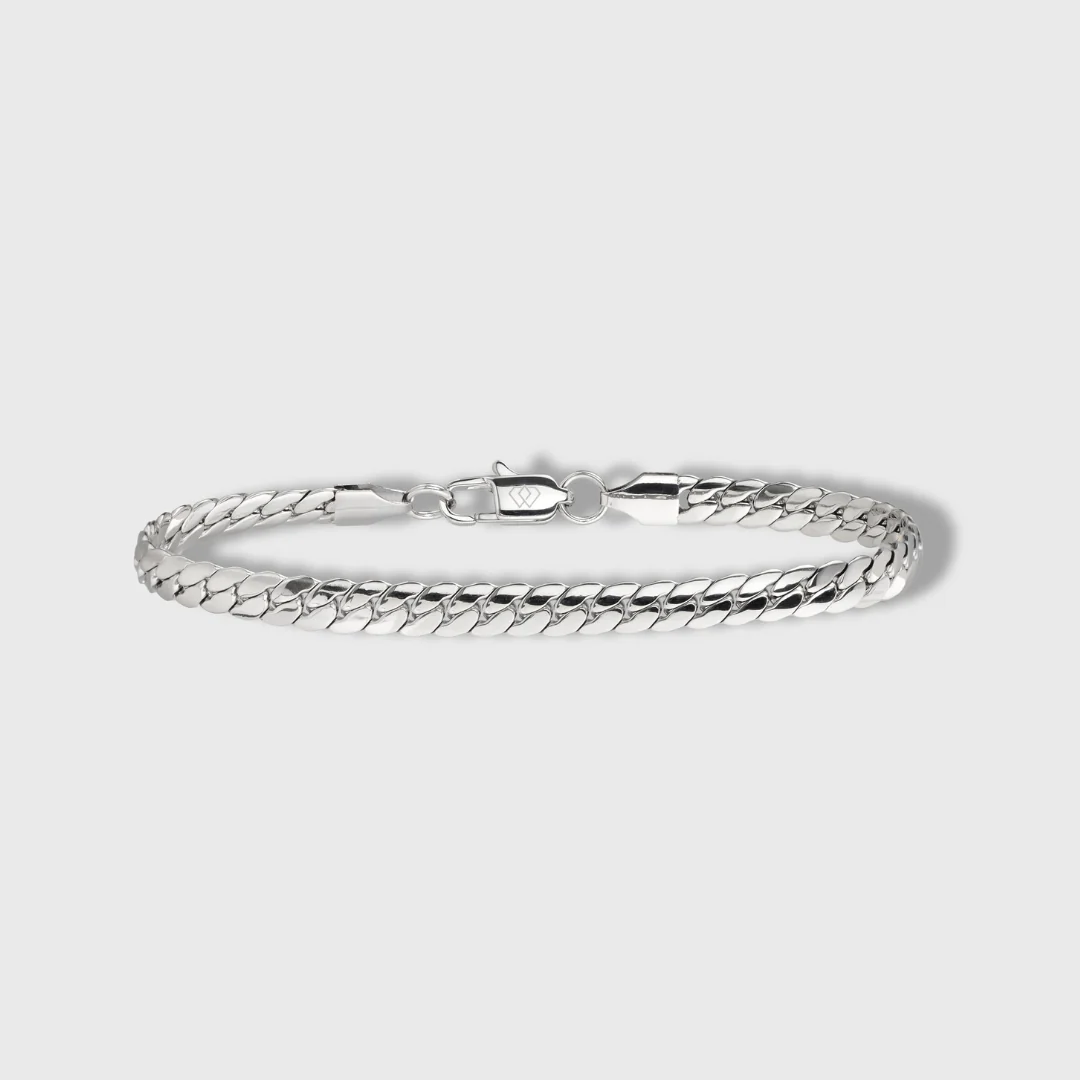 Miami Cuban Link Chain + Bracelet (Silver) - 5mm - Image 5