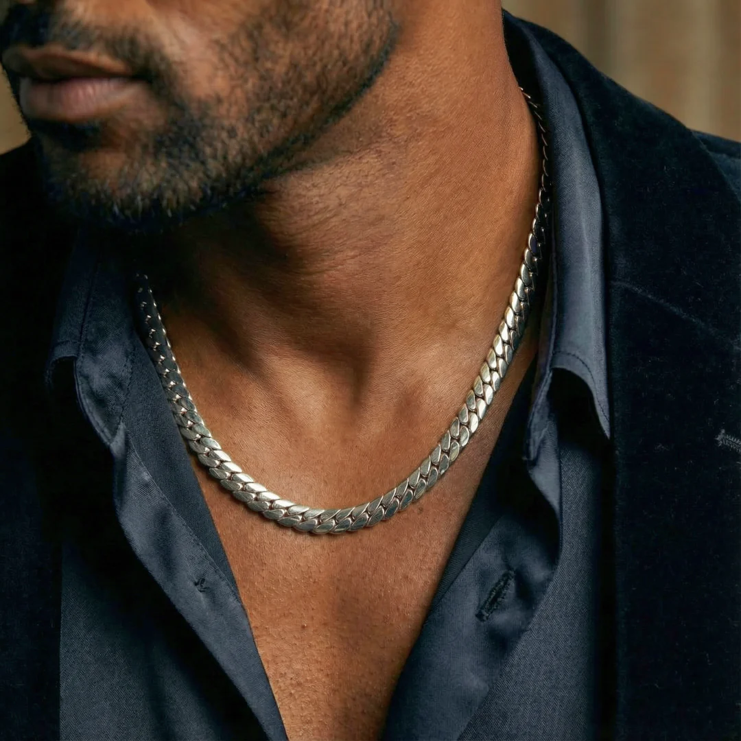 Miami Cuban Link Chain + Bracelet (Silver) - 8mm - Image 2