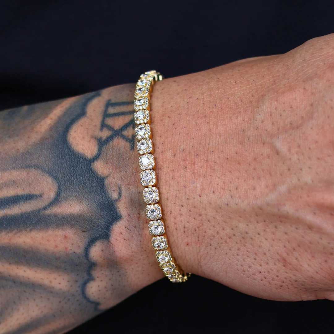 Micro Clustered Tennis Bracelet (Gold) - 5mm - Image 2