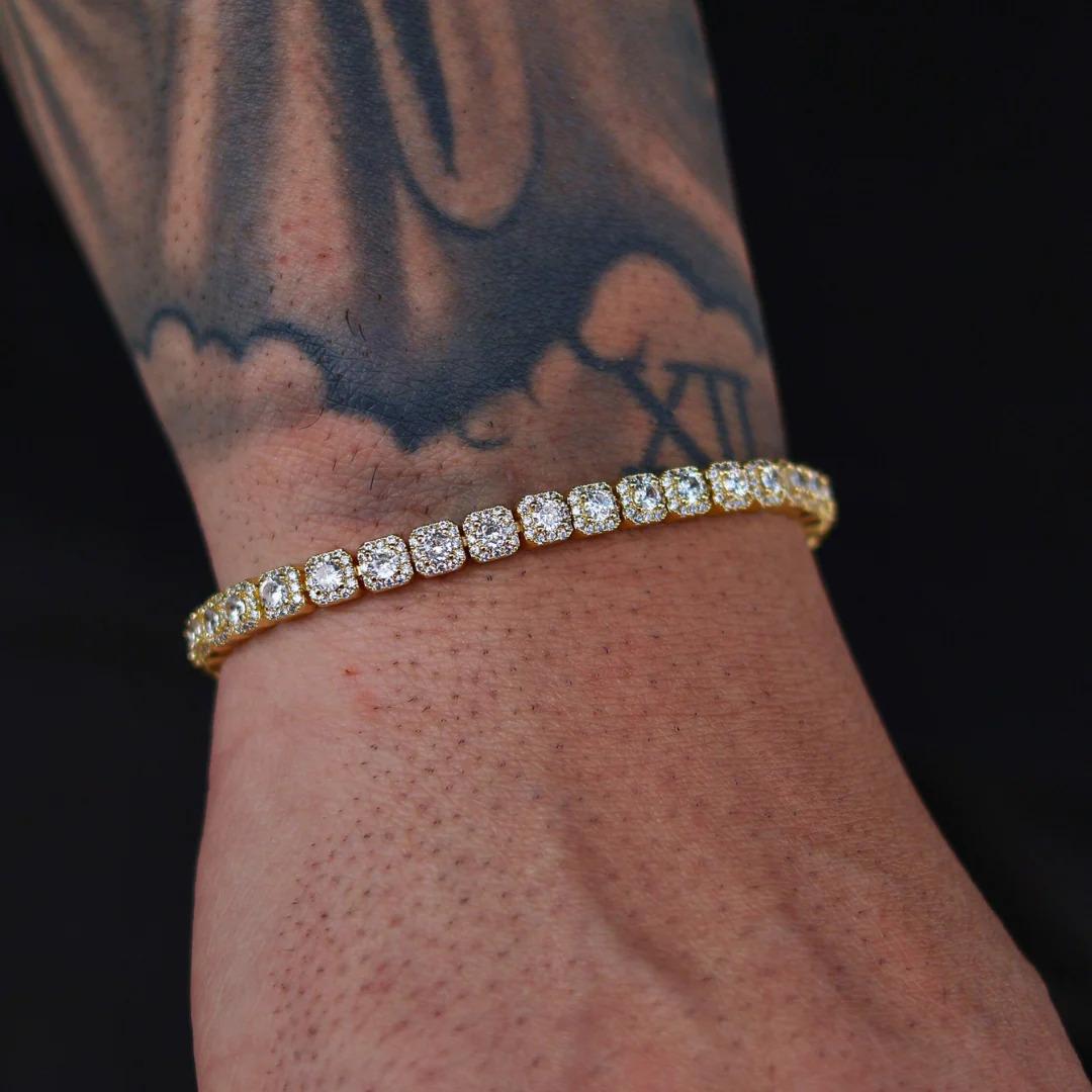 Micro Clustered Tennis Bracelet (Gold) - 5mm - Image 4