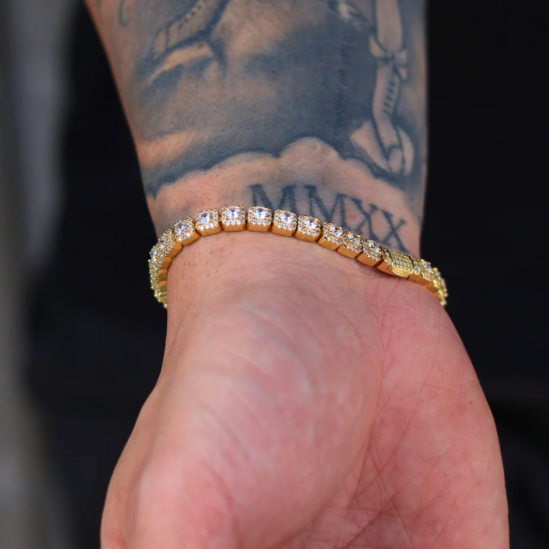 Micro Clustered Tennis Bracelet (Gold) - 5mm - Image 5