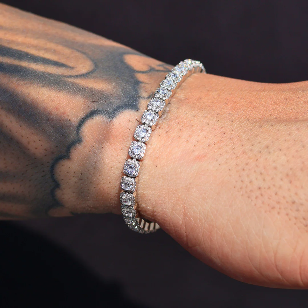 Micro Clustered Tennis Bracelet (Silver) - 5mm - Image 4