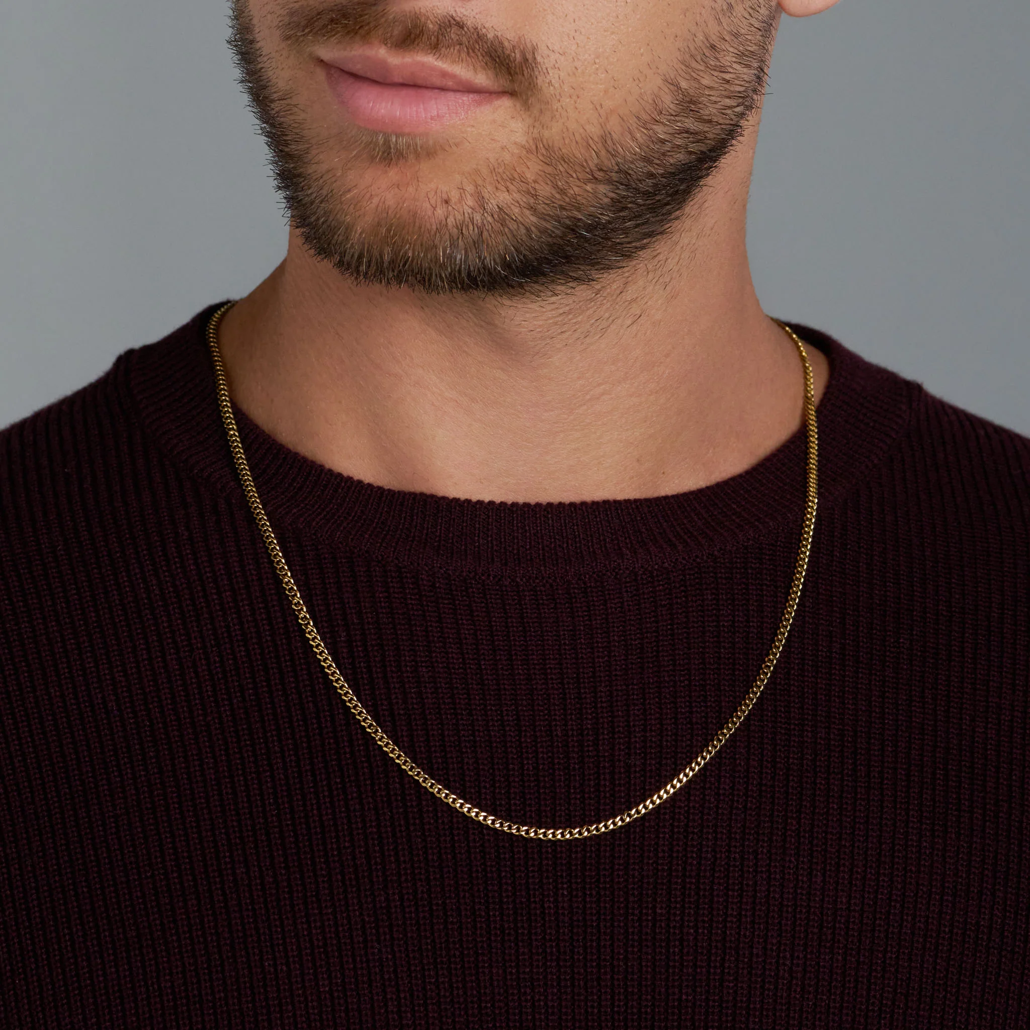 Micro Cuban Link Chain + Bracelet (Gold) - 3mm - Image 3