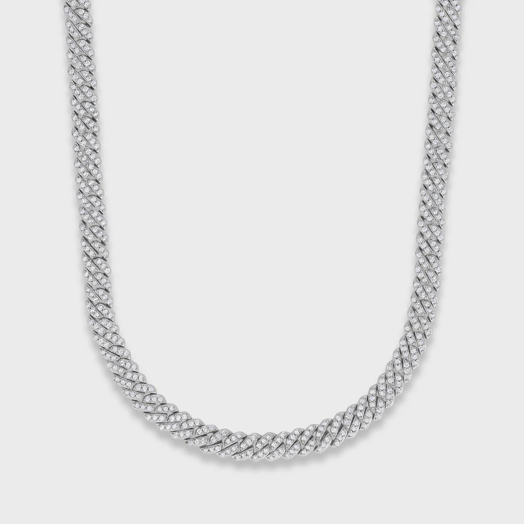 Iced Micro Prong Cuban Chain + Bracelet (Silver) - 5mm - Image 4
