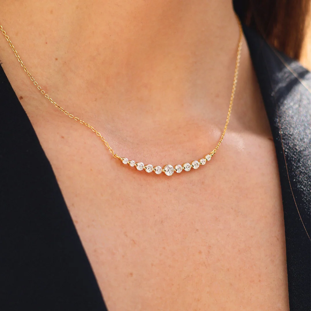 Moissanite Aurora Necklace (Gold) - Image 2