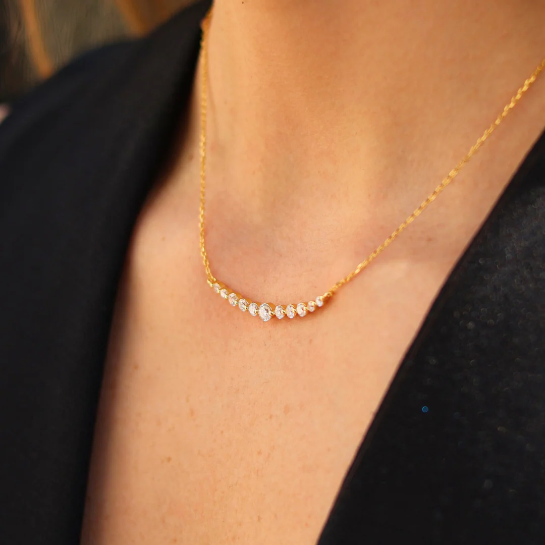 Moissanite Aurora Necklace (Gold) - Image 4