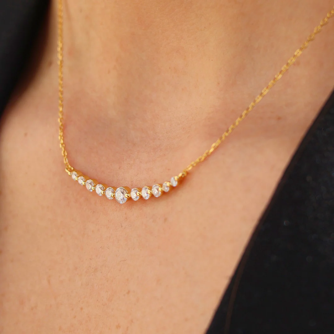 Moissanite Aurora Necklace (Gold) - Image 6
