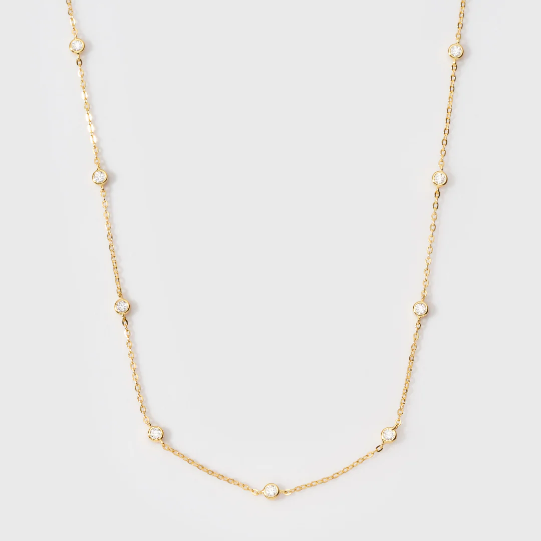 Moissanite Novem Necklace (Gold)