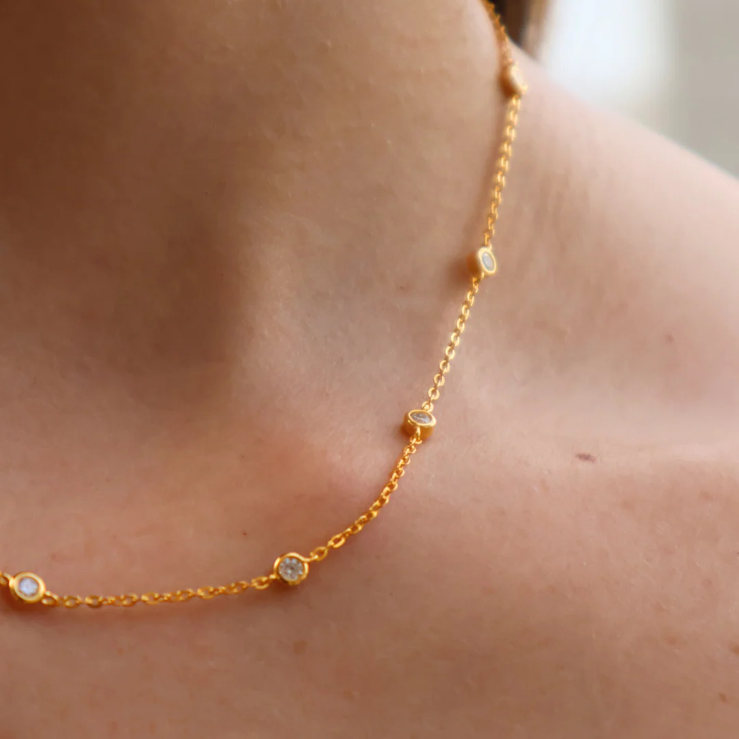 Moissanite Novem Necklace (Gold) - Image 4