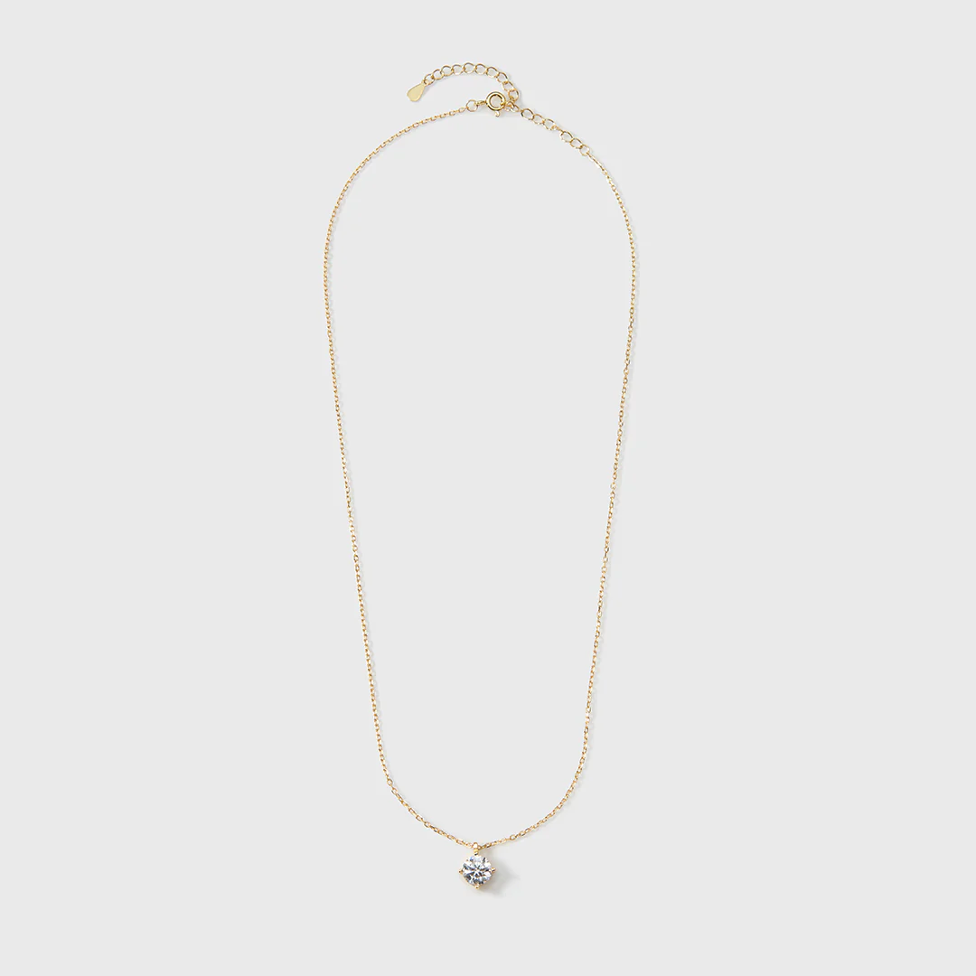Moissanite Round 1ctw Solitaire Necklace (Gold) - Image 5