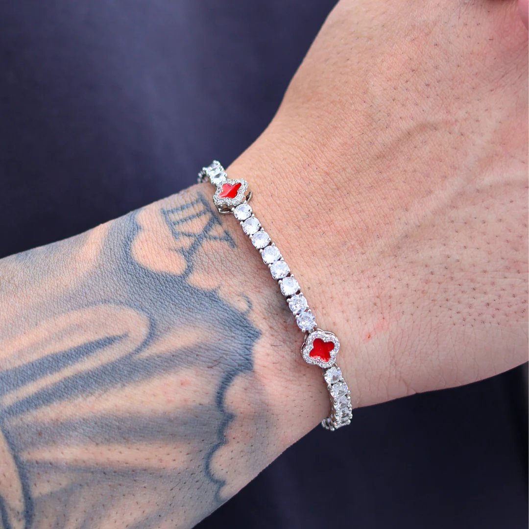 Red Clover Set - Chain + Bracelet + Ring - Image 5