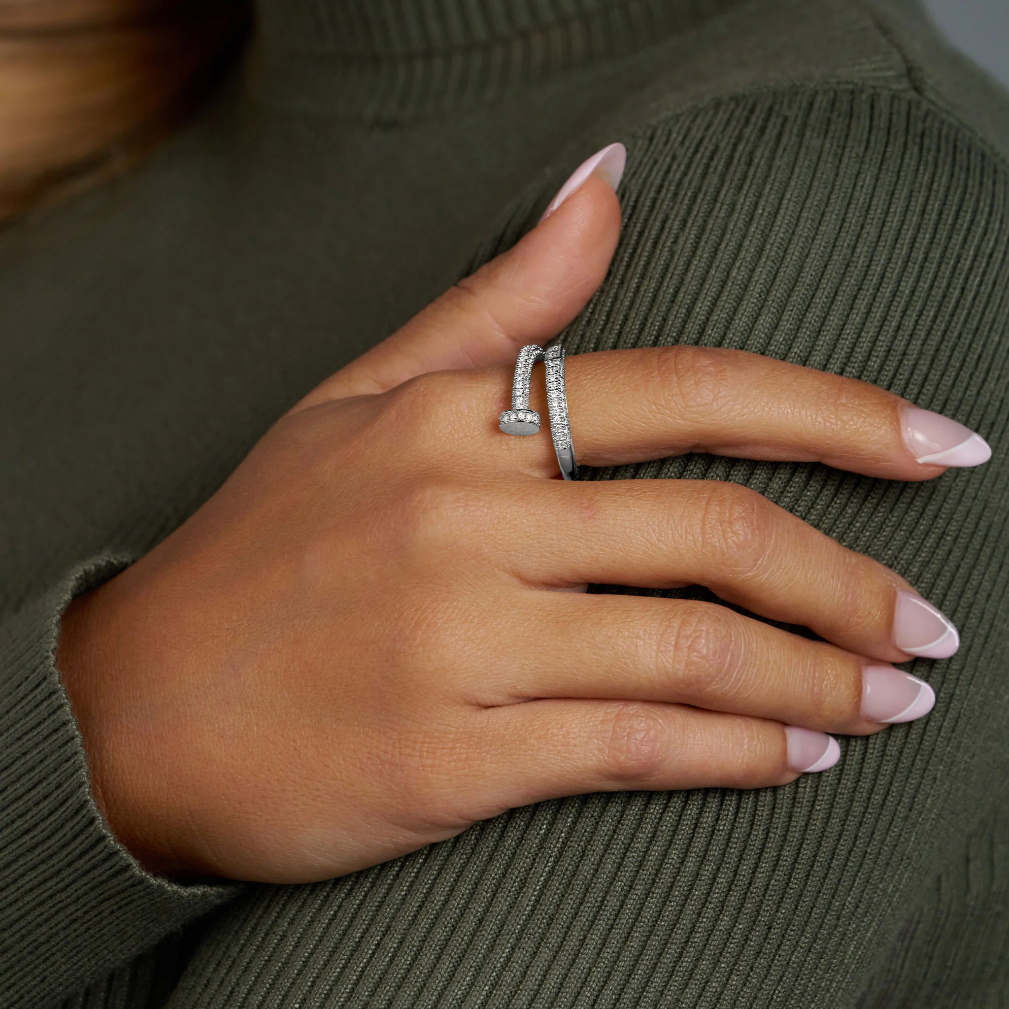 Rings Bundle (Silver) - Cuban, Tennis and Nail - Image 2