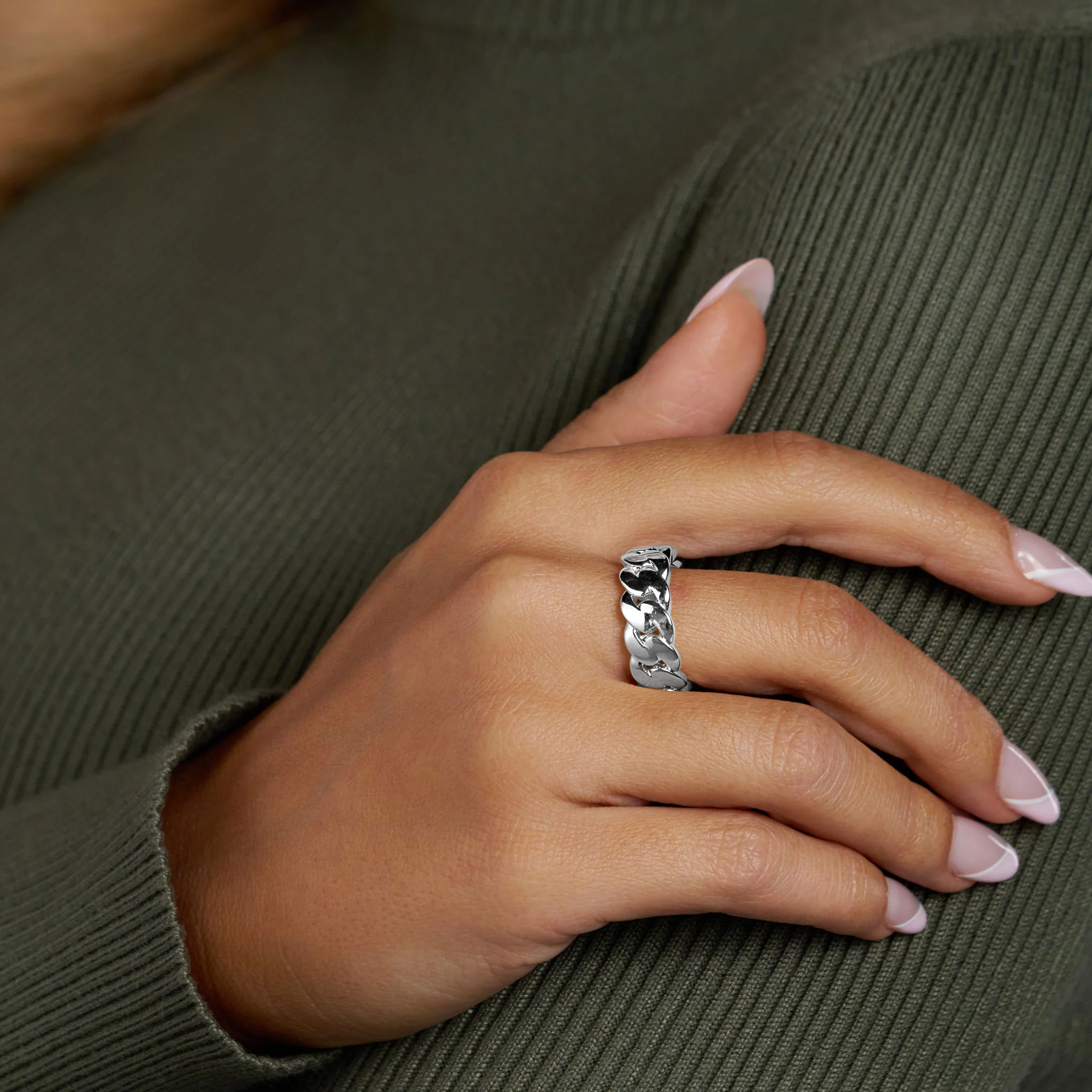Rings Bundle (Silver) - Cuban, Tennis and Nail - Image 4