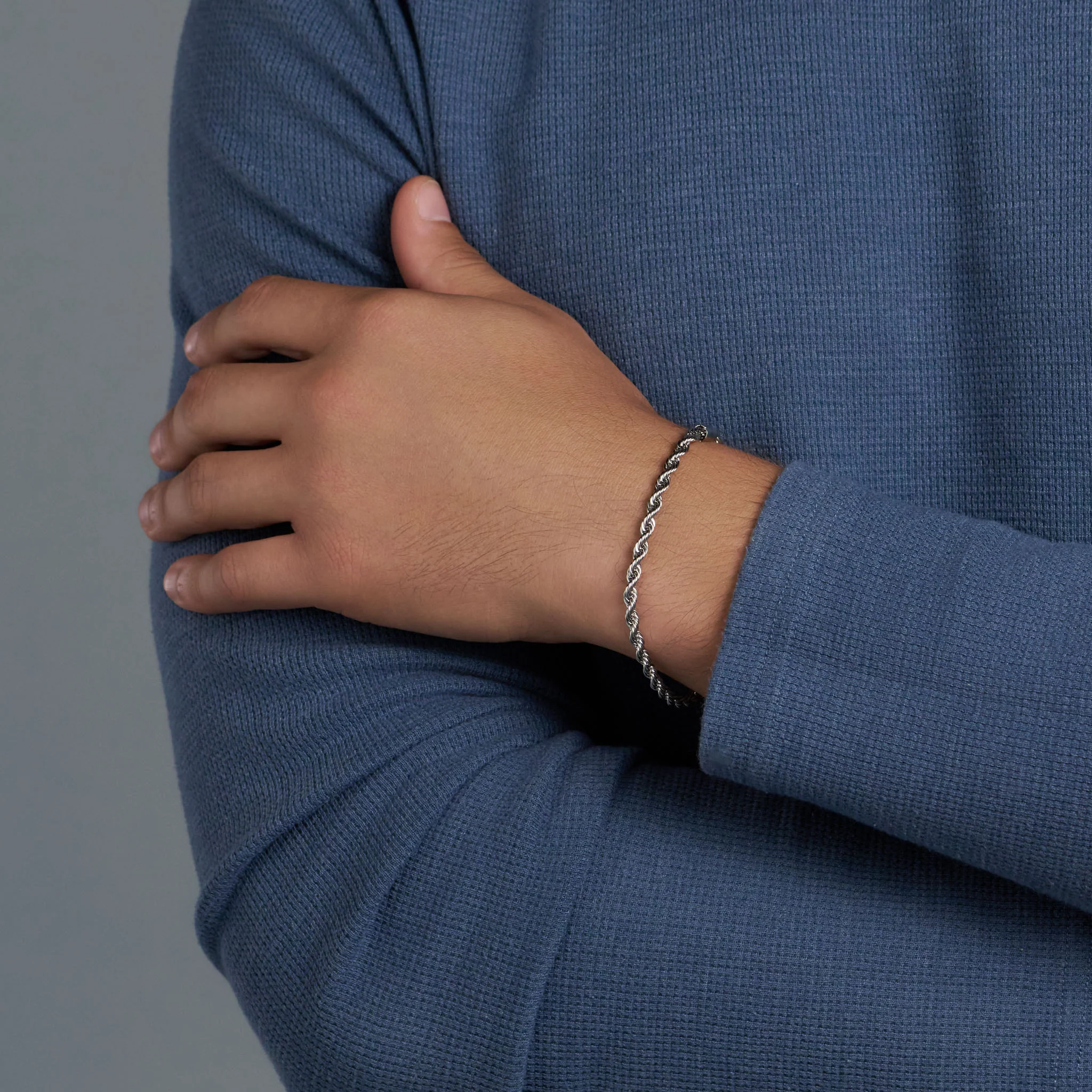 Rope Bracelet (Silver) - 4mm - Image 5