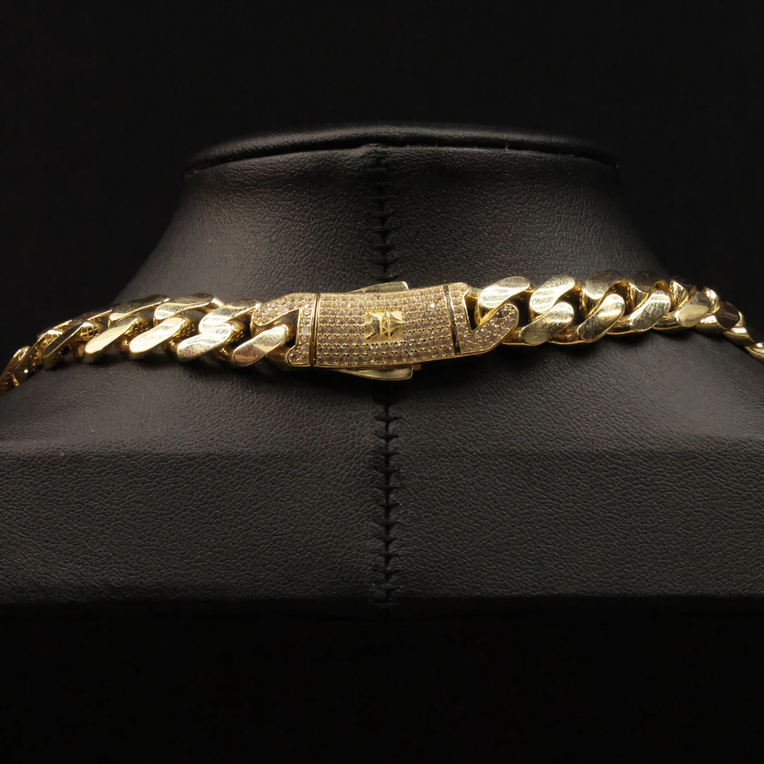 Solid Gold Cuban Link Chain - 11mm - Image 3