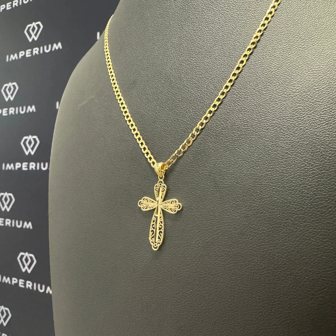 Solid Gold Eternal Cross Pendant - Image 2