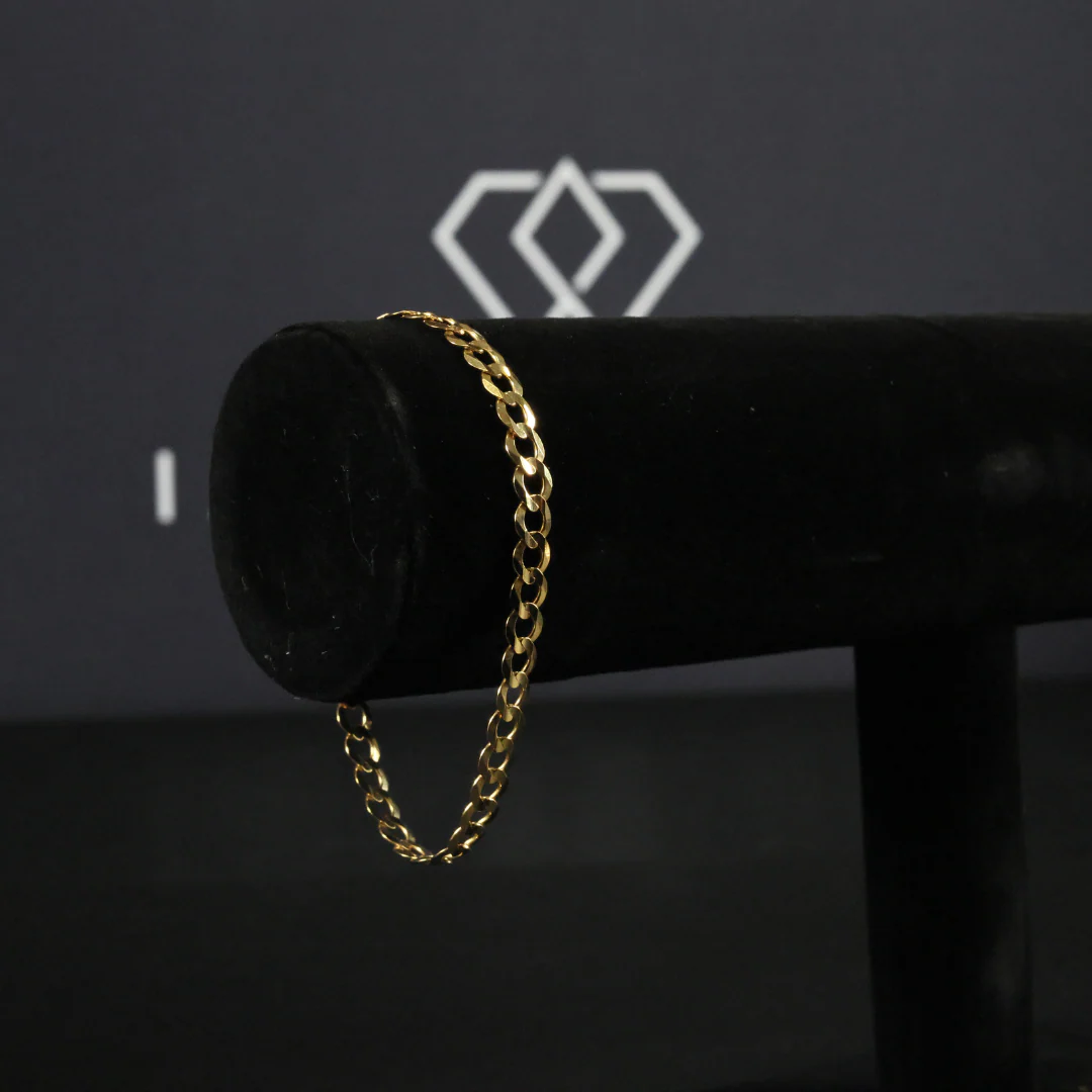 Solid Gold Italian Curb Link Bracelet - 6mm